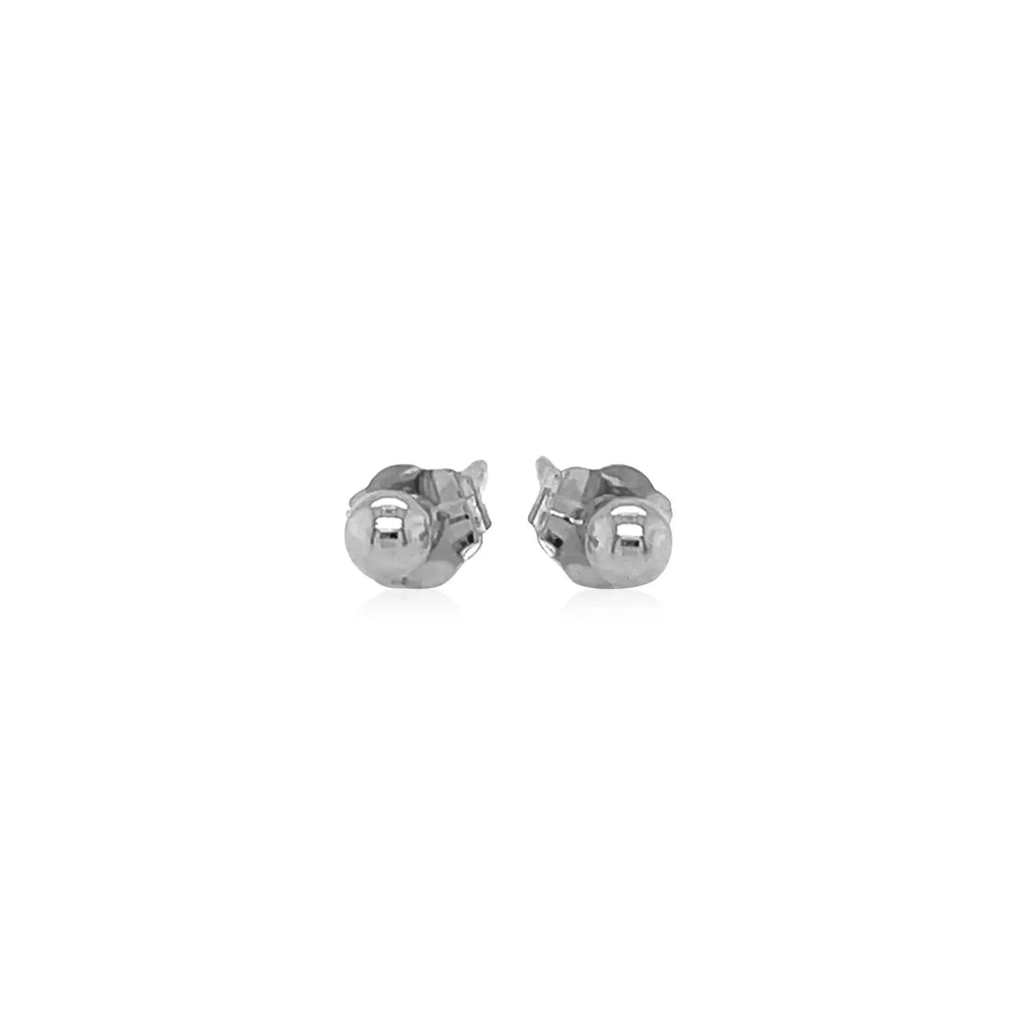 14k White Gold Spherical Stud Earrings (3mm) RCJ Earrings CELESTIA LUXE JEWELLERS