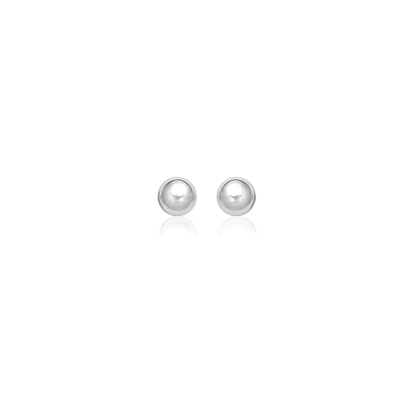 14k White Gold Spherical Stud Earrings (7.0 mm) RCJ Earrings CELESTIA LUXE JEWELLERS