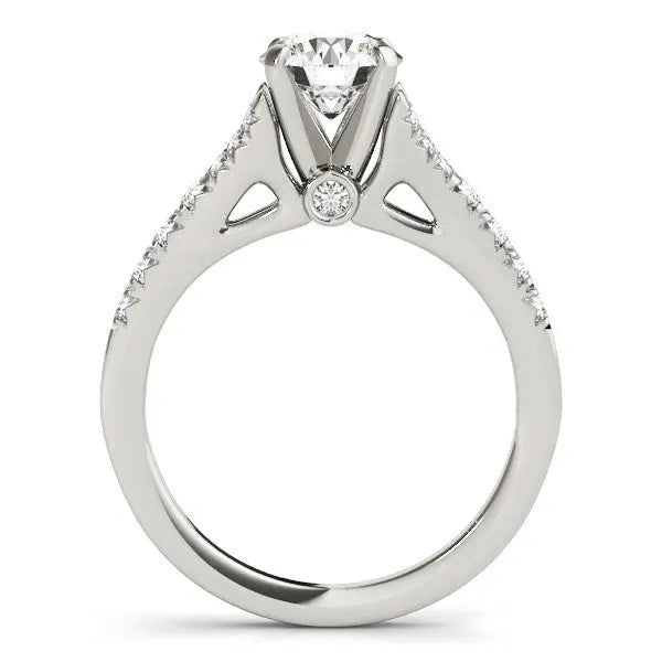 14k White Gold Split Shank Prong Set Diamond Engagement Ring (1 3/8 cttw) RCJ Rings CELESTIA LUXE JEWELLERS