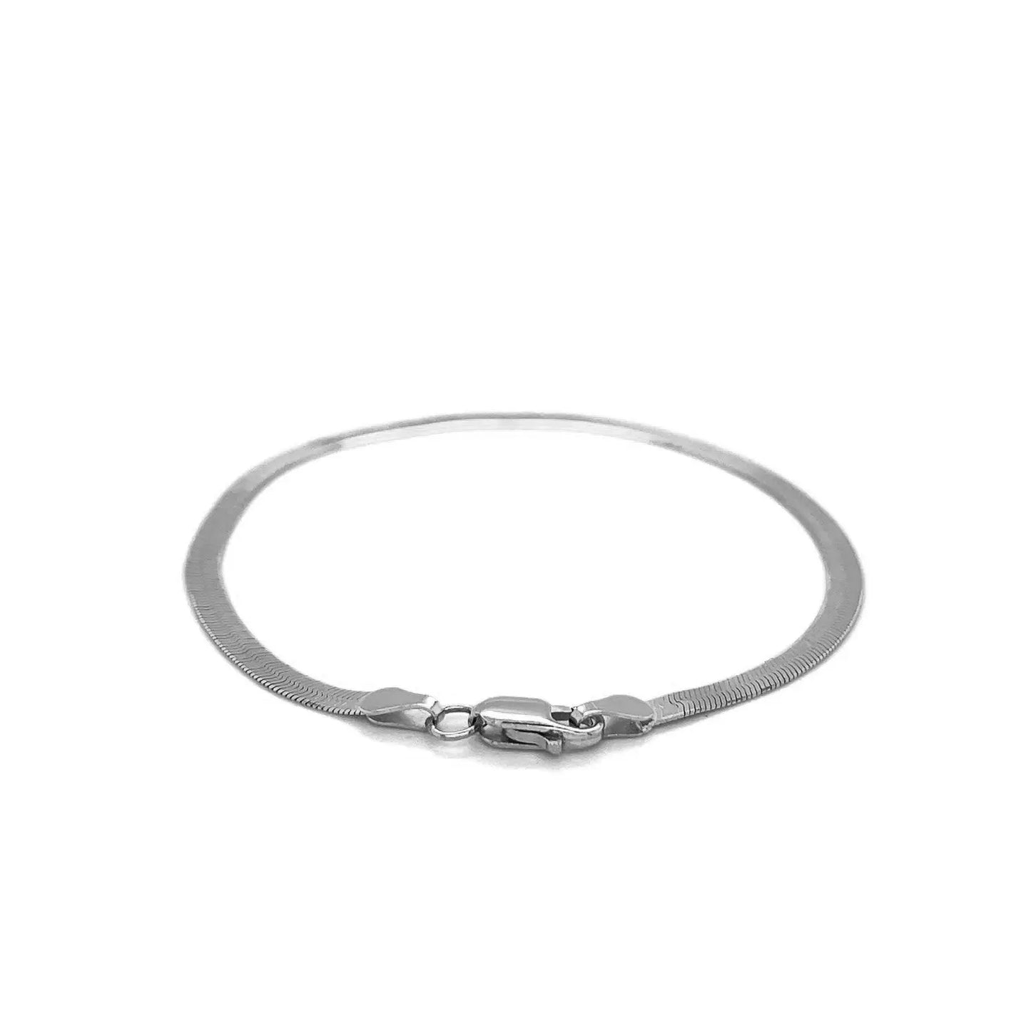 14k White Gold Super Flex Herringbone Bracelet (2.80 mm) RCJ Bracelets CELESTIA LUXE JEWELLERS