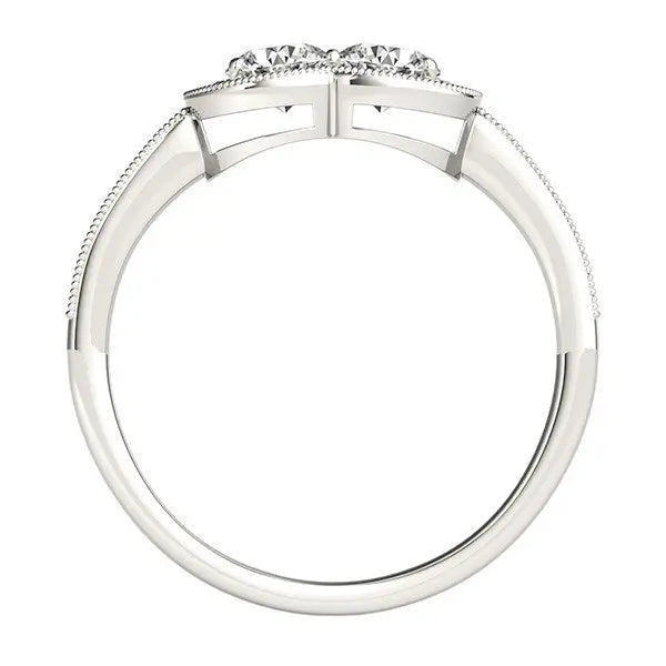 14k White Gold Two Stone Diamond Halo Ring (3/4 cttw) RCJ Rings CELESTIA LUXE JEWELLERS