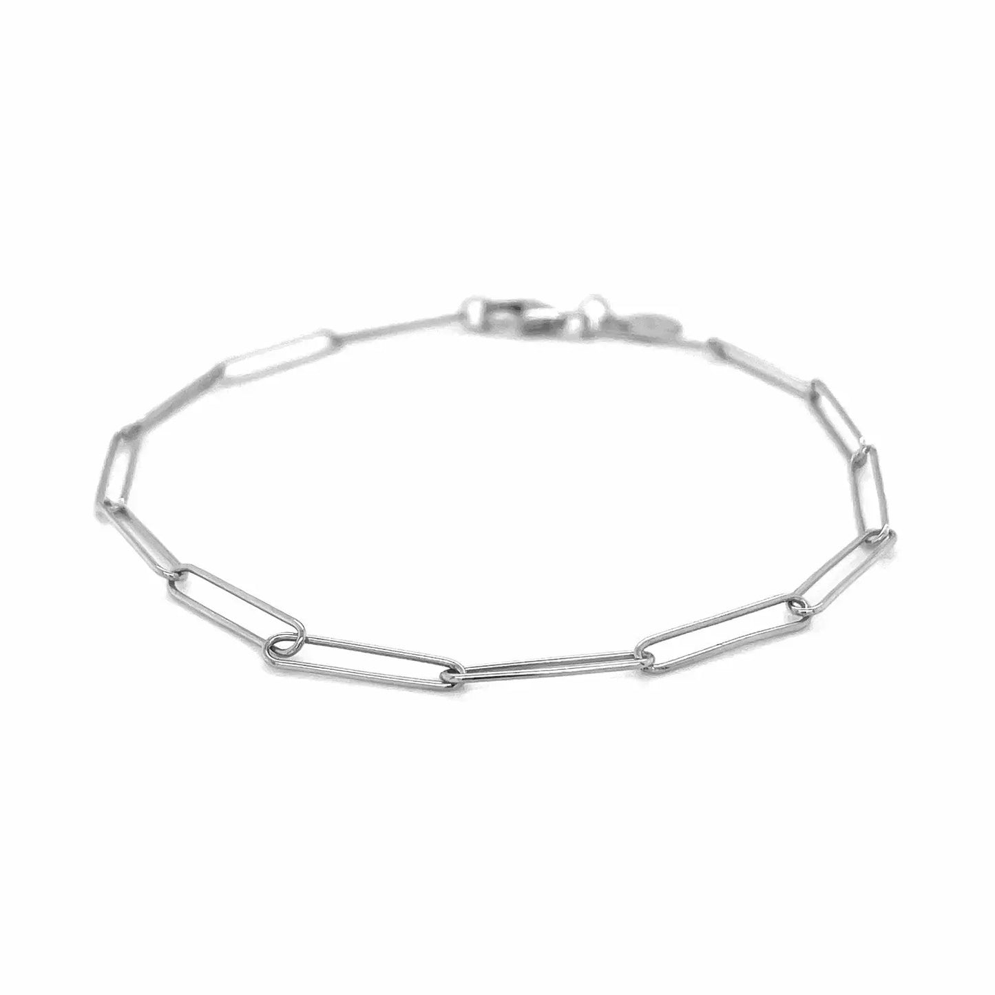 14k White Gold Wire Paperclip Bracelet (2.70 mm) RCJ Bracelets CELESTIA LUXE JEWELLERS