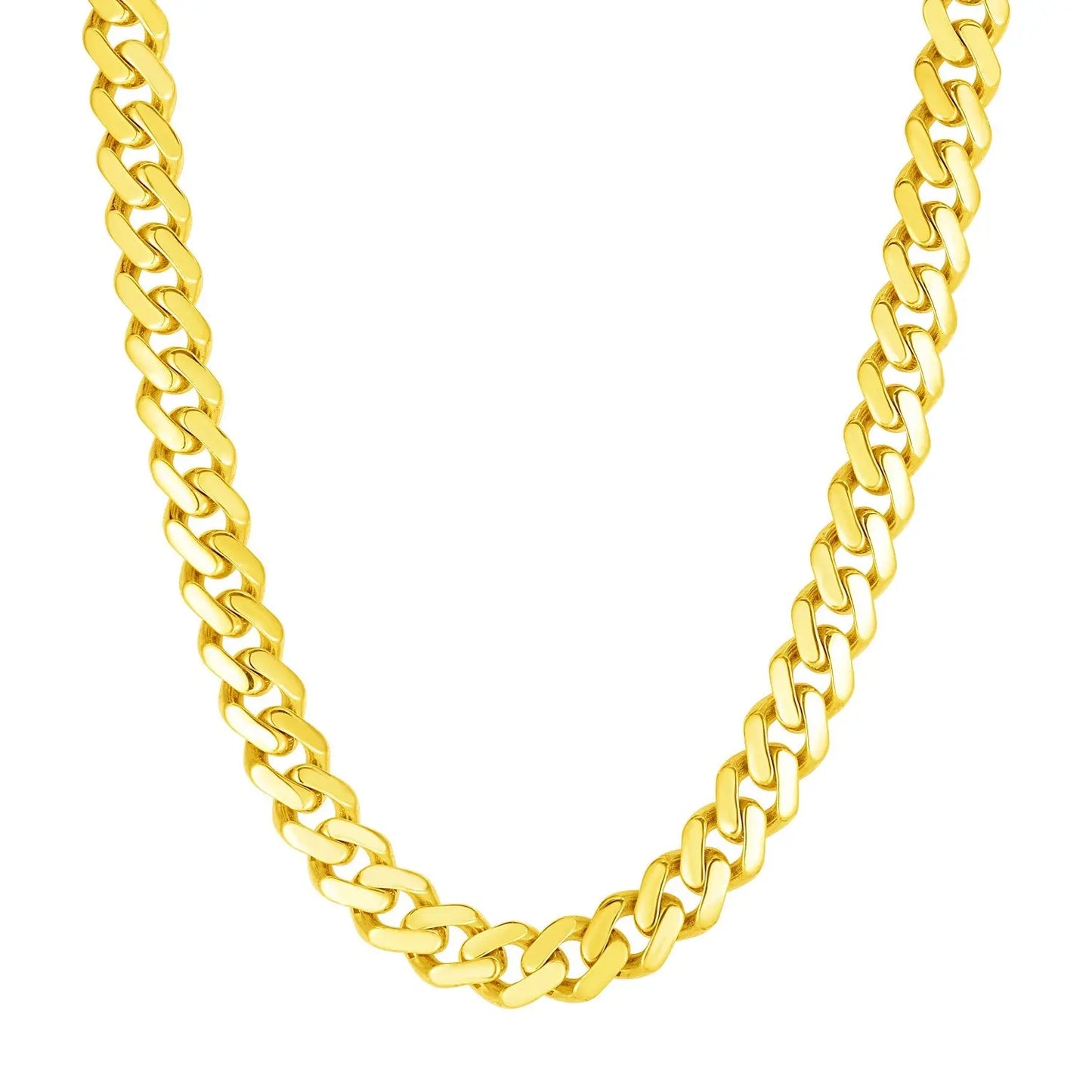 14k Yellow Gold 22 inch Polished Curb Chain Necklace RCJ Necklaces CELESTIA LUXE JEWELLERS