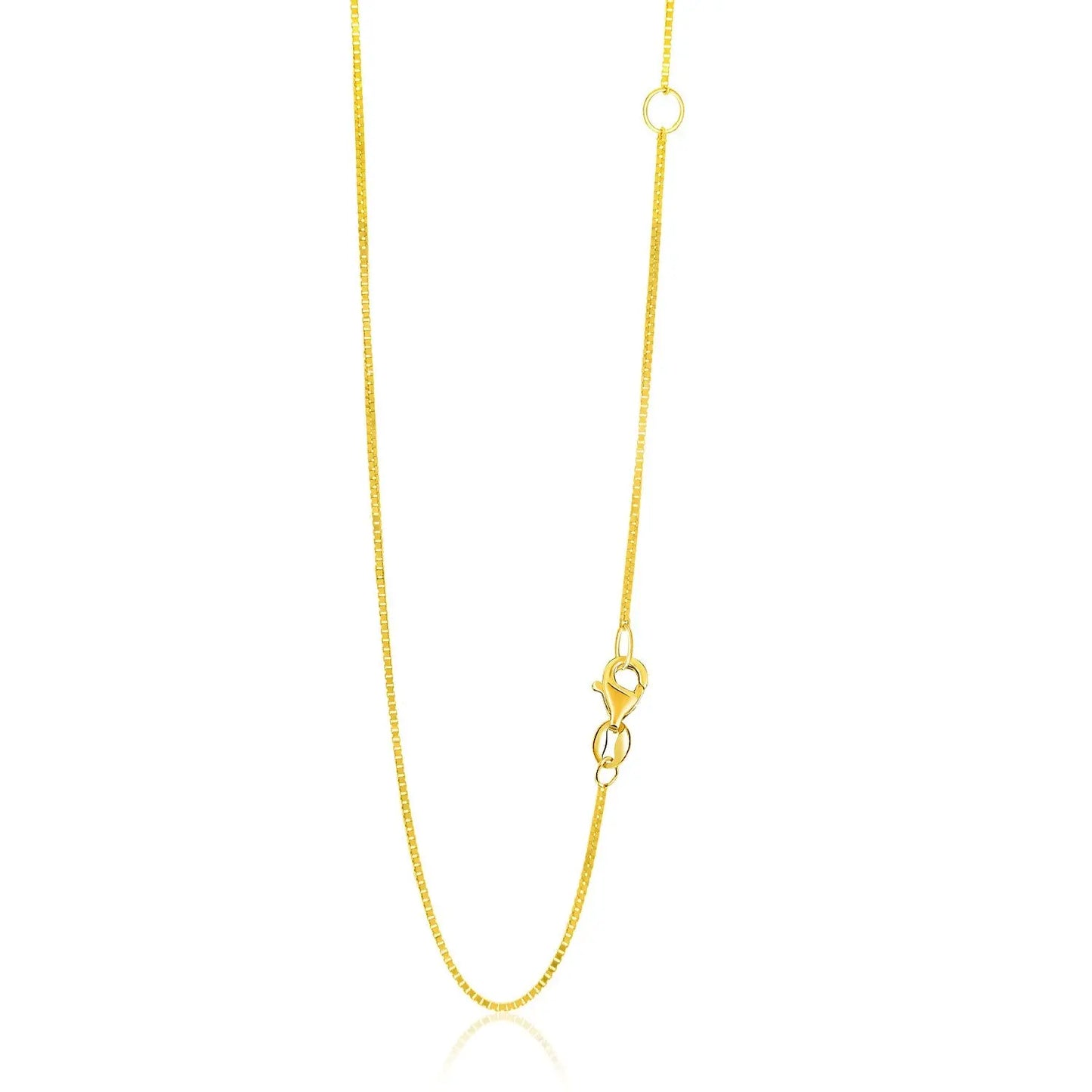 14k Yellow Gold Adjustable Box Chain (0.80 mm) RCJ Chains CELESTIA LUXE JEWELLERS