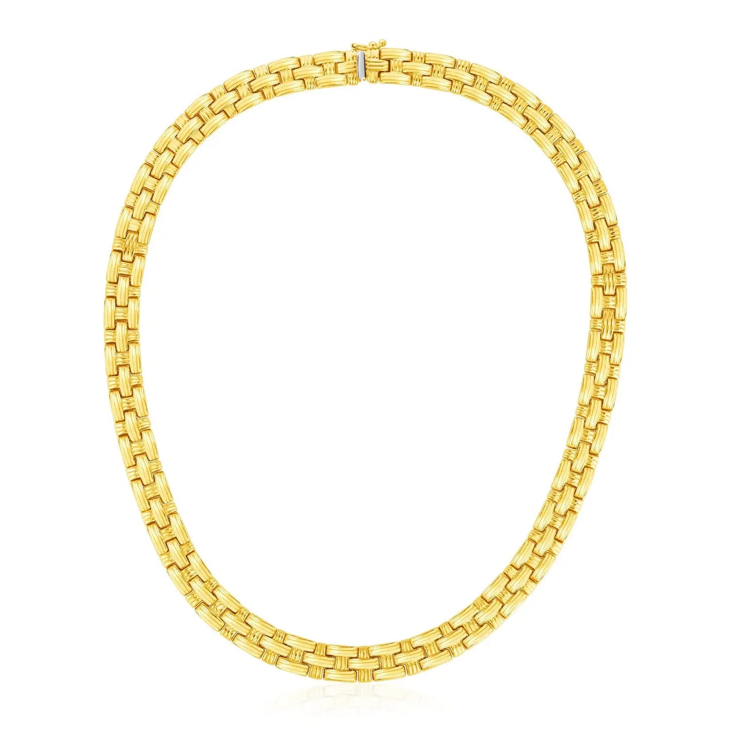 14k Yellow Gold Basket Weave Necklace RCJ Necklaces CELESTIA LUXE JEWELLERS