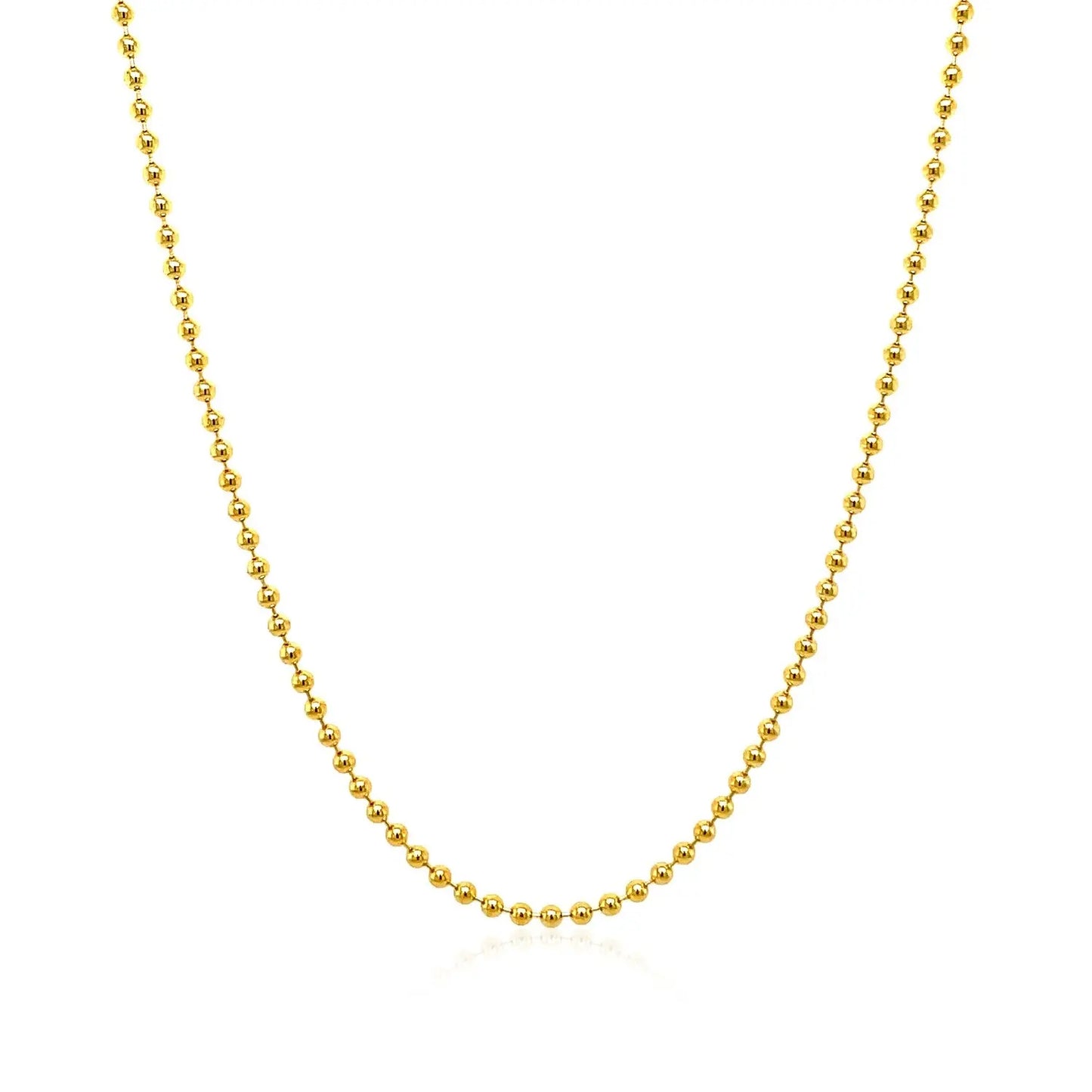 14k Yellow Gold Bead Chain 1.5mm (1.50 mm) RCJ Chains CELESTIA LUXE JEWELLERS