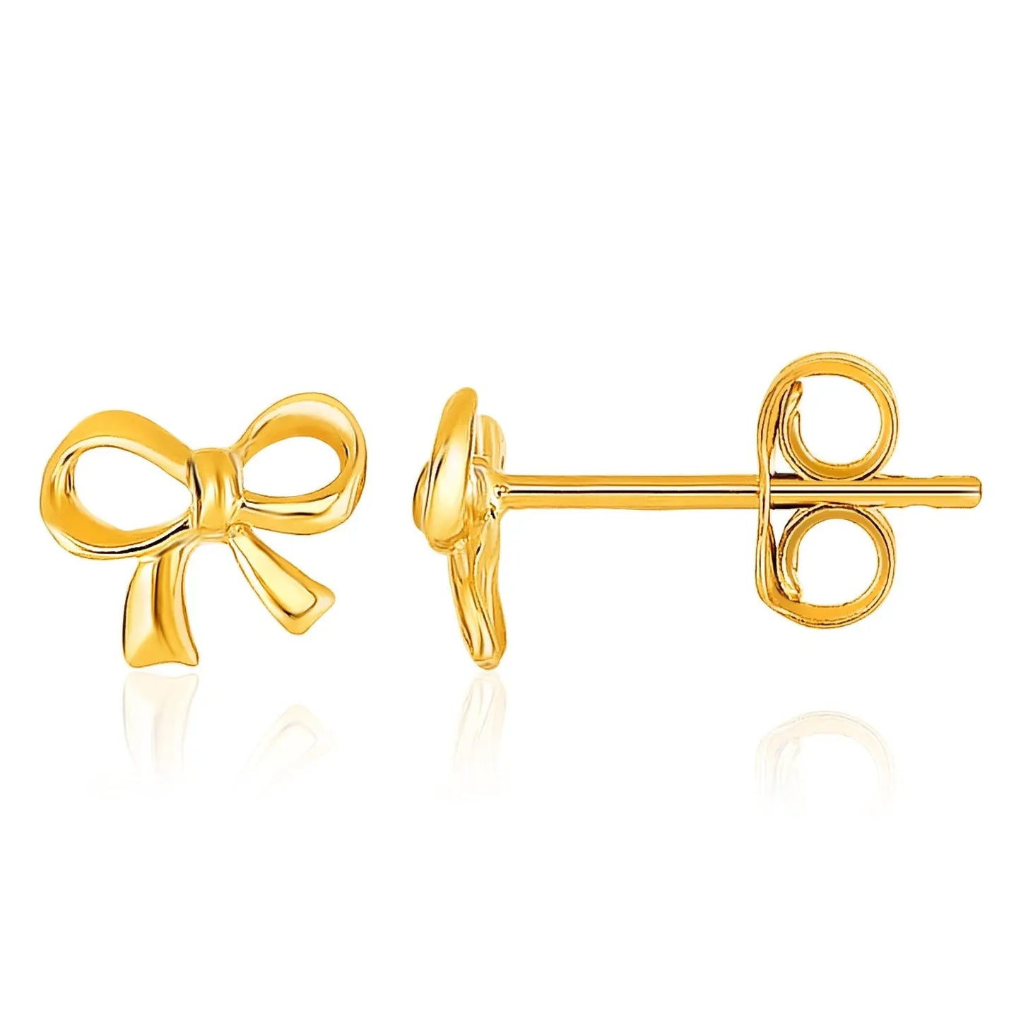 14k Yellow Gold Bow Style Post Earrings RCJ Earrings CELESTIA LUXE JEWELLERS