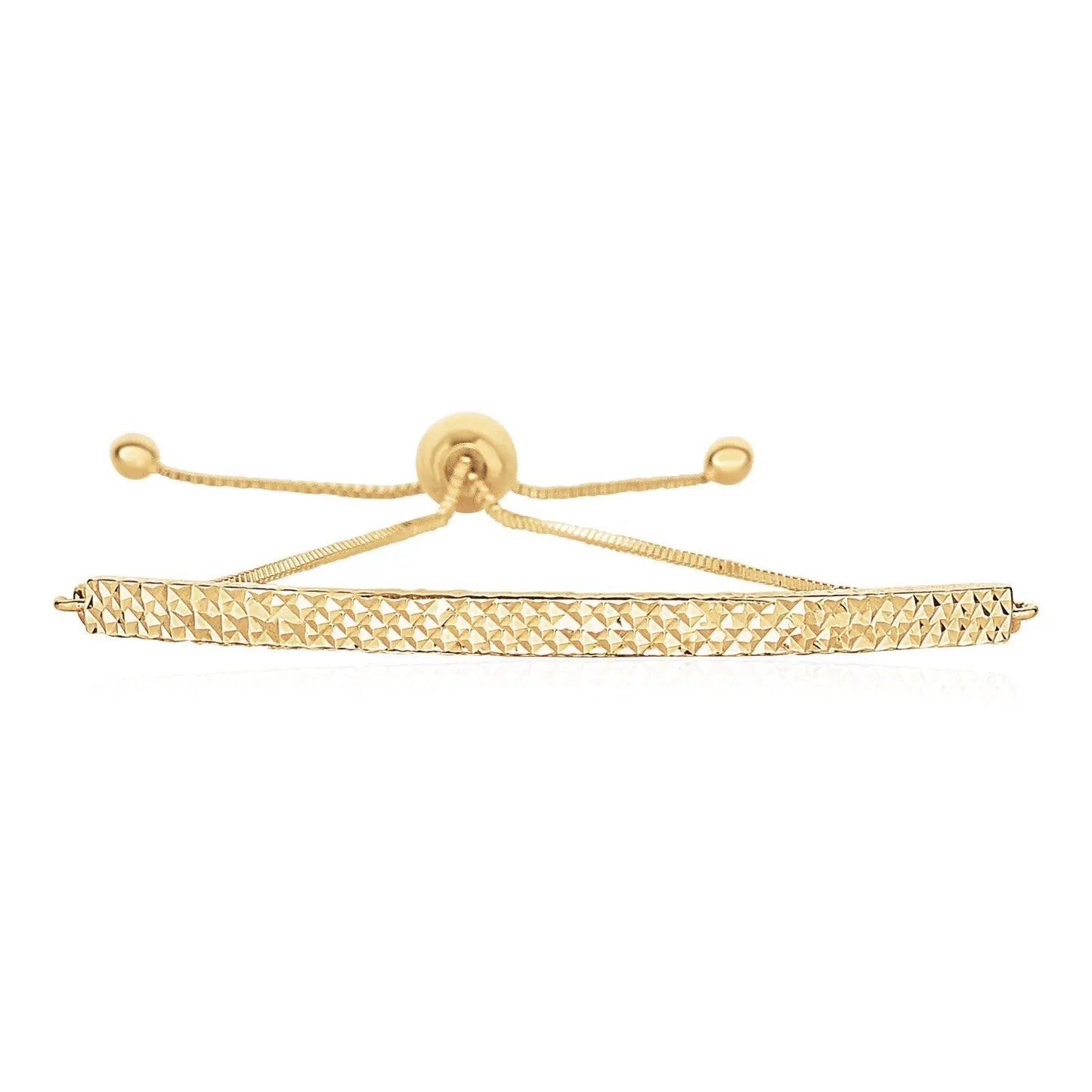 14k Yellow Gold Chain Bar Lariat Style Bracelet (1.00 mm) RCJ Bracelets CELESTIA LUXE JEWELLERS