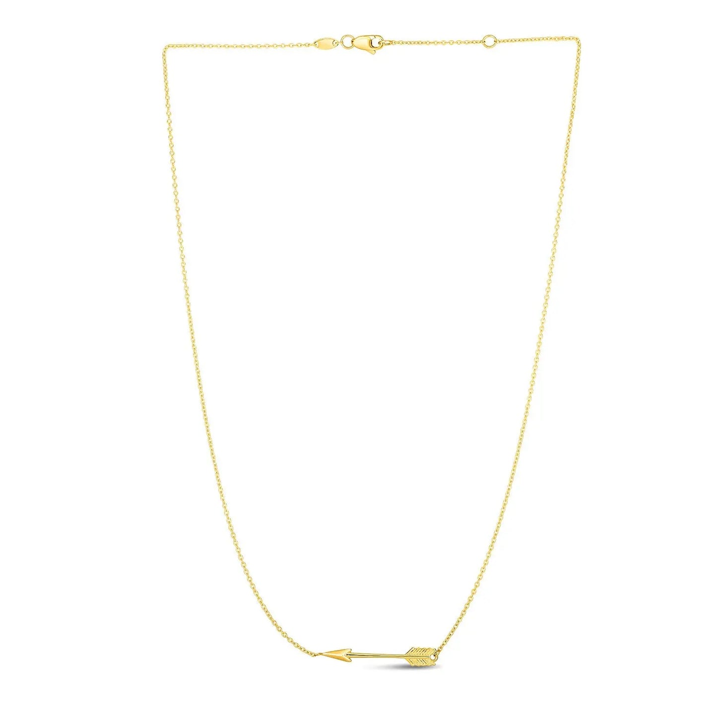 14k Yellow Gold Chain Necklace with Horizontal Arrow Pendant RCJ Necklaces CELESTIA LUXE JEWELLERS