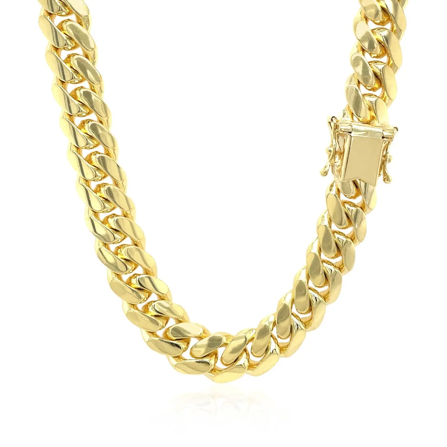 14k Yellow Gold Classic Miami Cuban Solid Chain (9.20 mm) RCJ Chains CELESTIA LUXE JEWELLERS