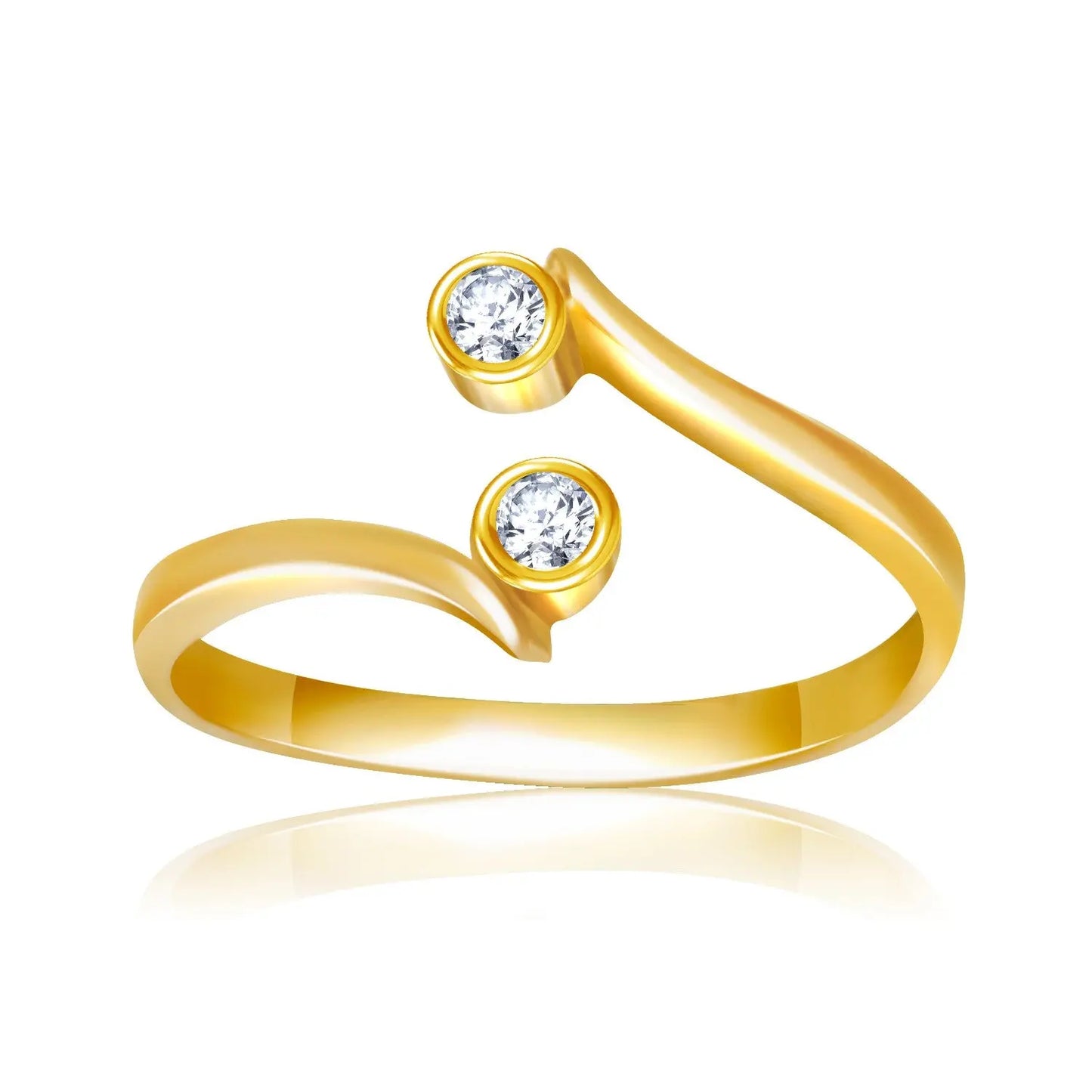 14k Yellow Gold Cubic Zirconia Accented Curve Ended Toe Ring RCJ Toe Rings CELESTIA LUXE JEWELLERS