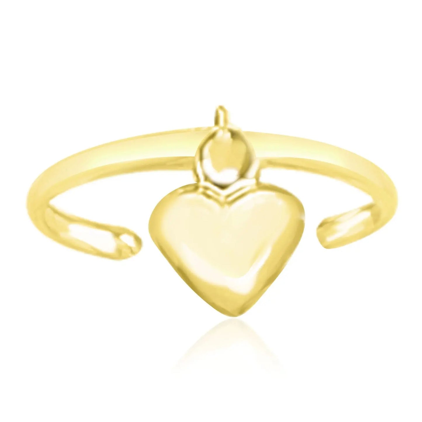 14k Yellow Gold Cuff Puffed Heart Toe Ring RCJ Toe Rings CELESTIA LUXE JEWELLERS
