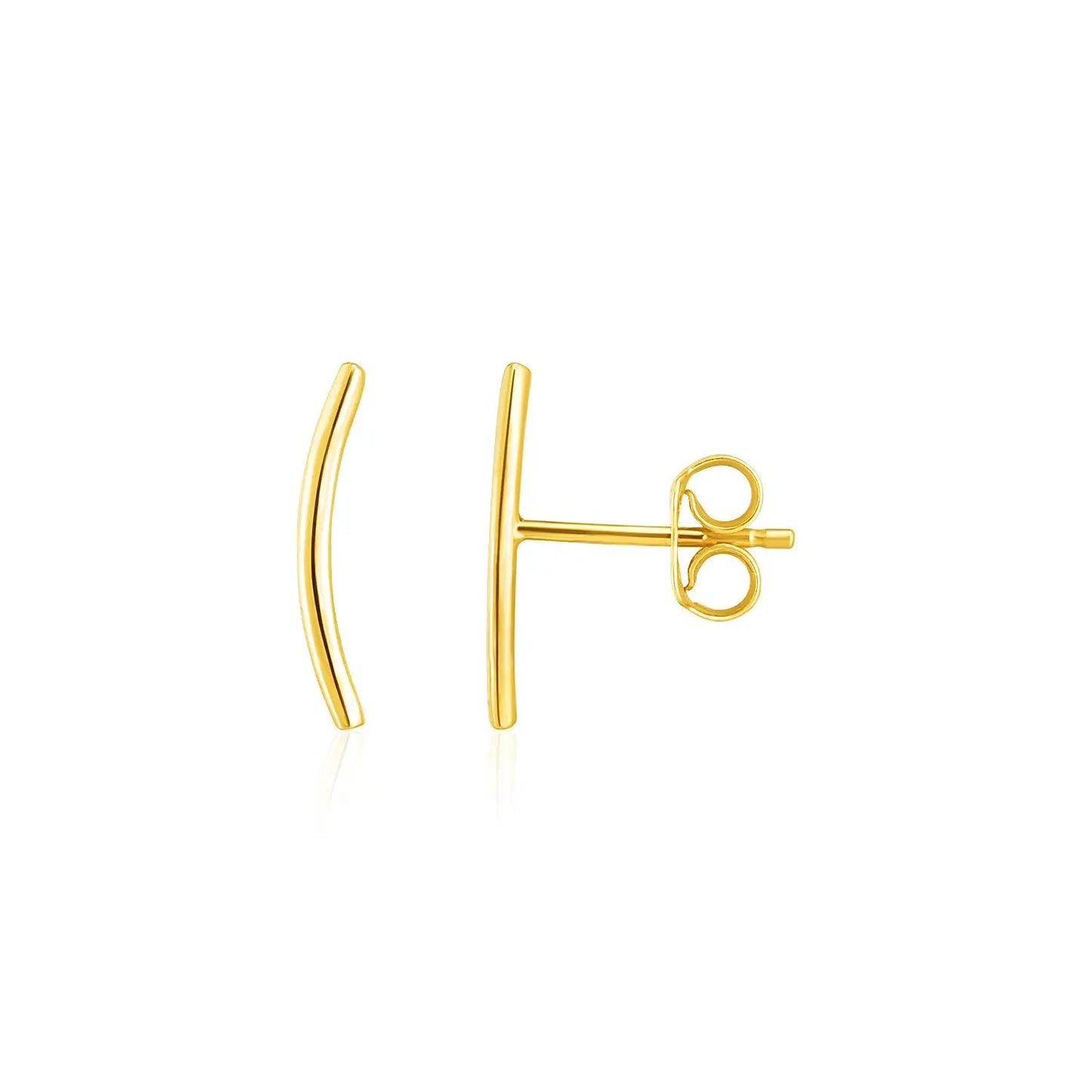 14k Yellow Gold Curve Climber Post Earrings RCJ Earrings CELESTIA LUXE JEWELLERS