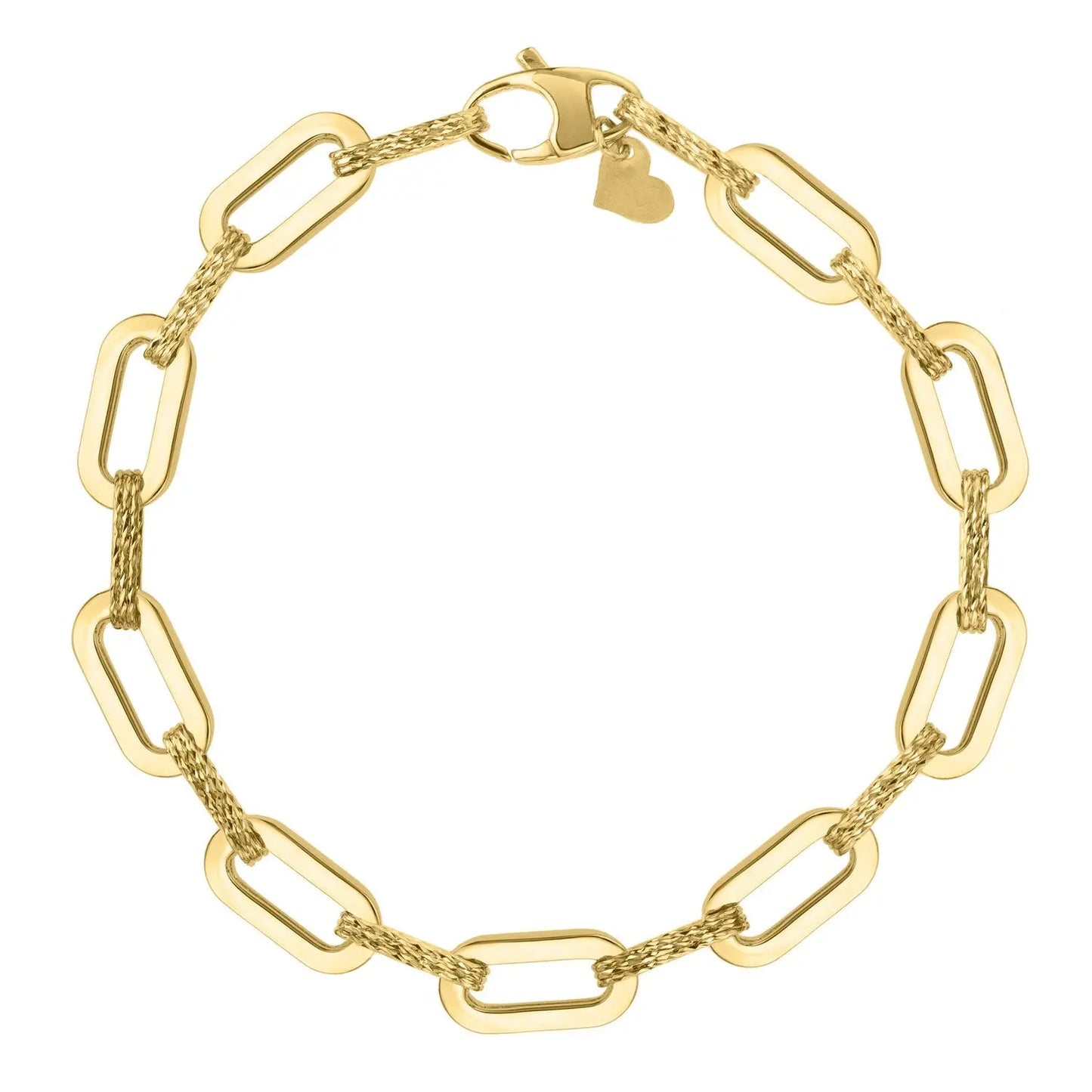 14k Yellow Gold Diamante Paperclip Chain Bracelet (7.00 mm) RCJ Bracelets CELESTIA LUXE JEWELLERS