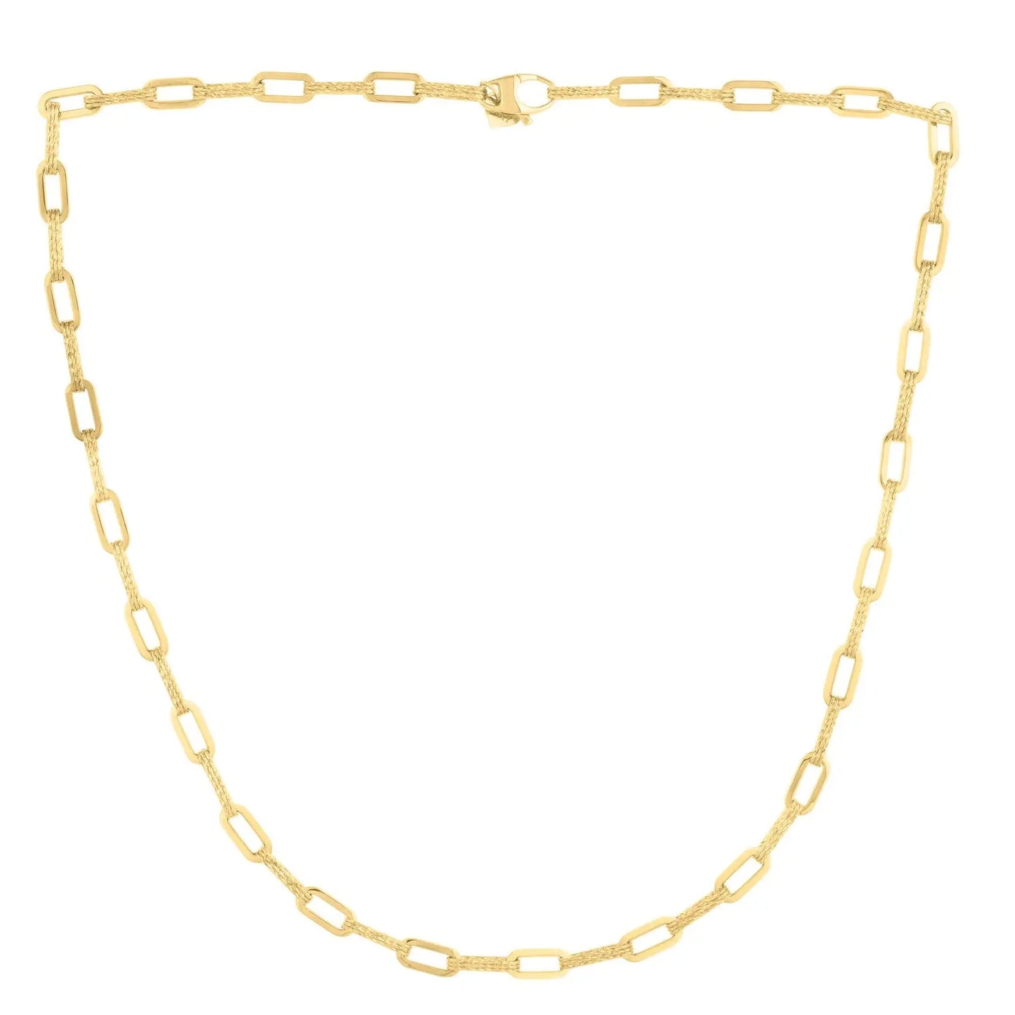 14k Yellow Gold Diamante Paperclip Chain Necklace (4.00 mm) RCJ Necklaces CELESTIA LUXE JEWELLERS