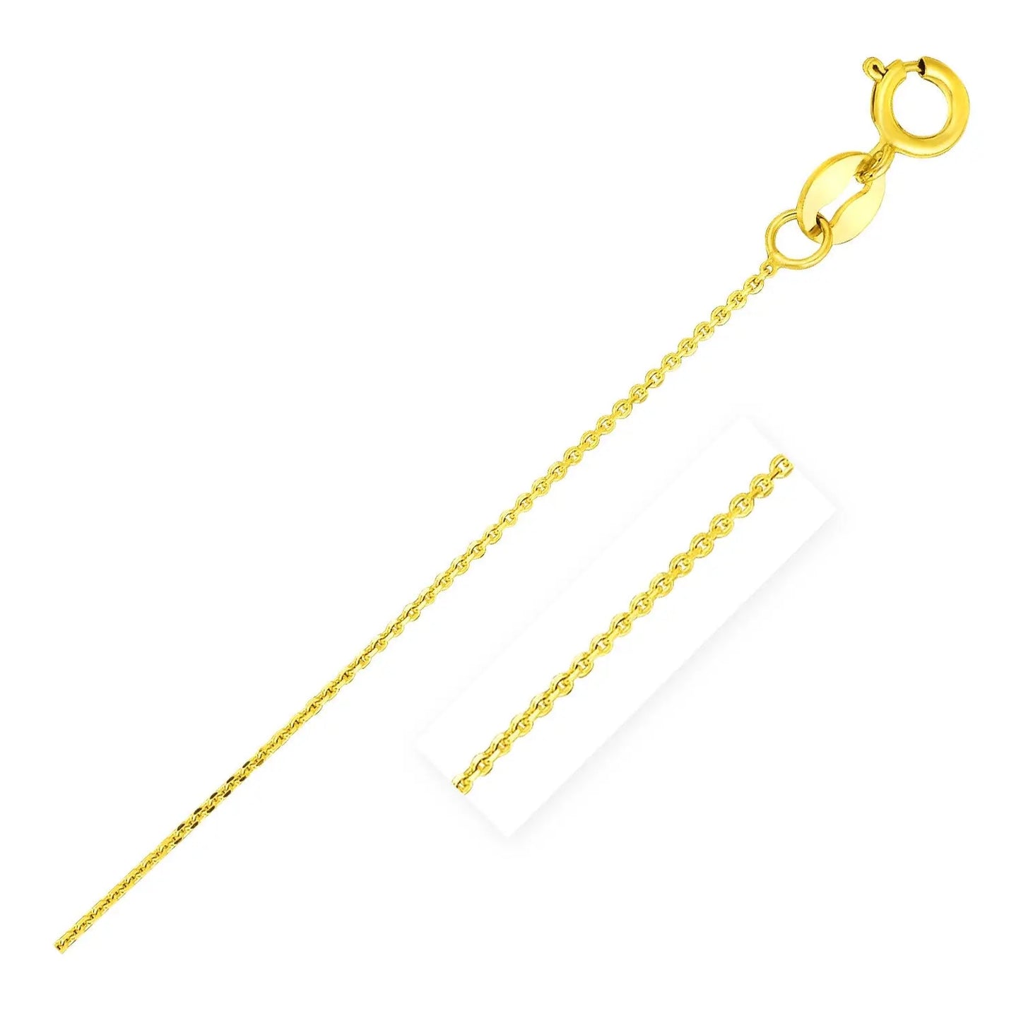 14k Yellow Gold Diamond Cut Cable Link Chain (0.68 mm) RCJ Chains CELESTIA LUXE JEWELLERS