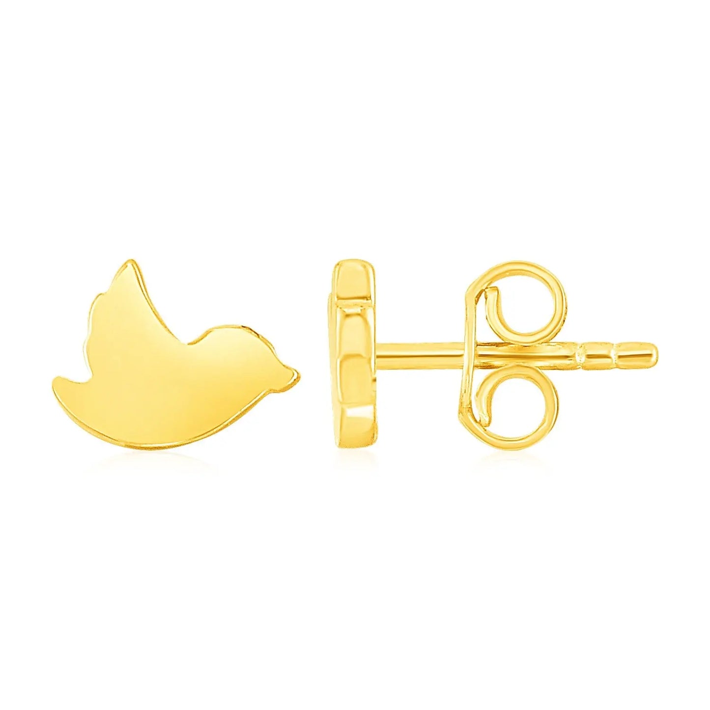 14k Yellow Gold Dove Stud Earrings RCJ Earrings CELESTIA LUXE JEWELLERS