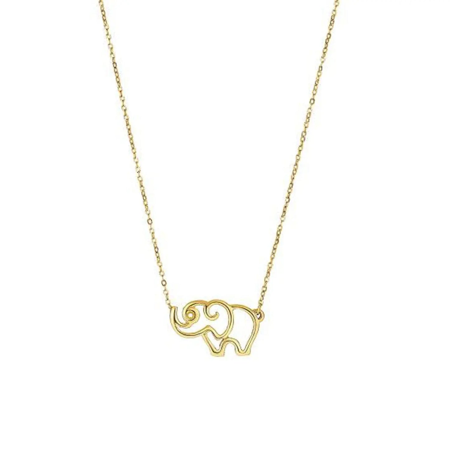 14k Yellow Gold Elephant Necklace RCJ Necklaces CELESTIA LUXE JEWELLERS