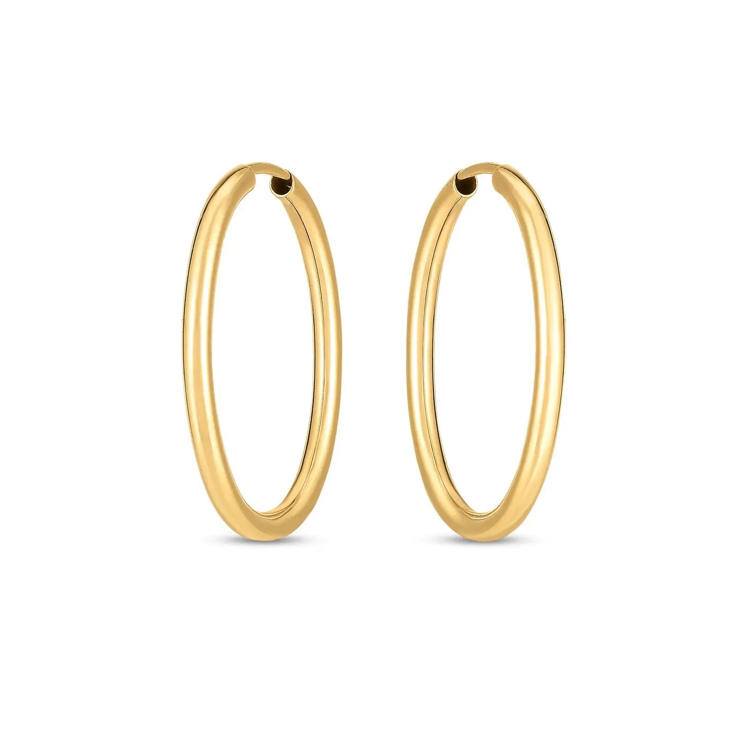 14k Yellow Gold Endless Oval Hoop Earrings(2x25mm) RCJ Earrings CELESTIA LUXE JEWELLERS