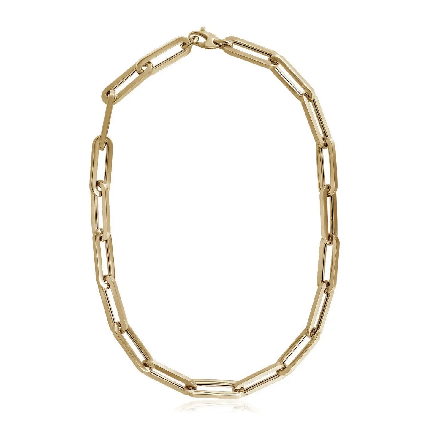 14k Yellow Gold Extra Wide Paperclip Chain Necklace RCJ Necklaces CELESTIA LUXE JEWELLERS
