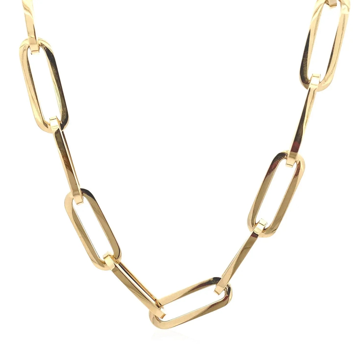 14k Yellow Gold Extra Wide Paperclip Chain Necklace RCJ Necklaces CELESTIA LUXE JEWELLERS