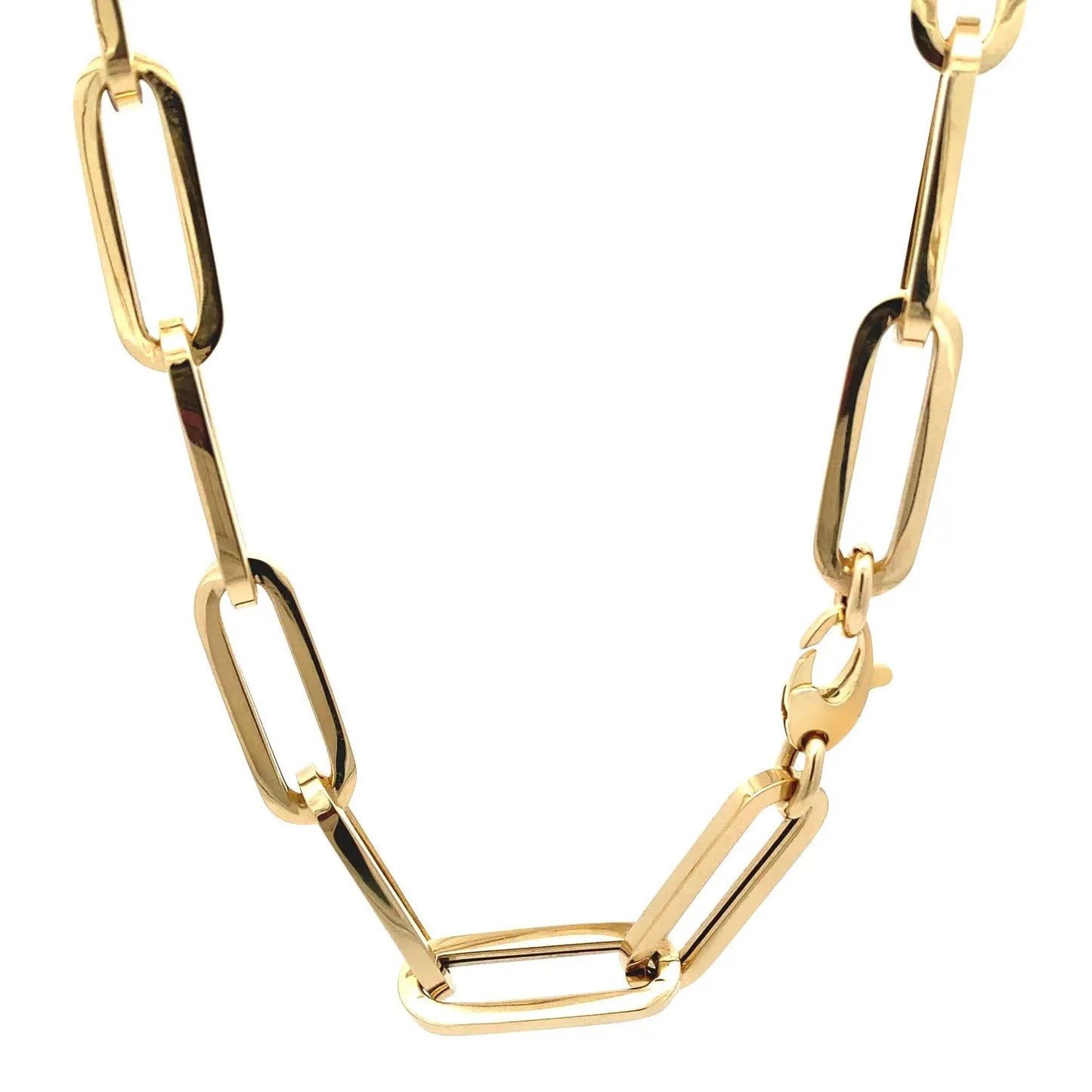 14k Yellow Gold Extra Wide Paperclip Chain Necklace RCJ Necklaces CELESTIA LUXE JEWELLERS