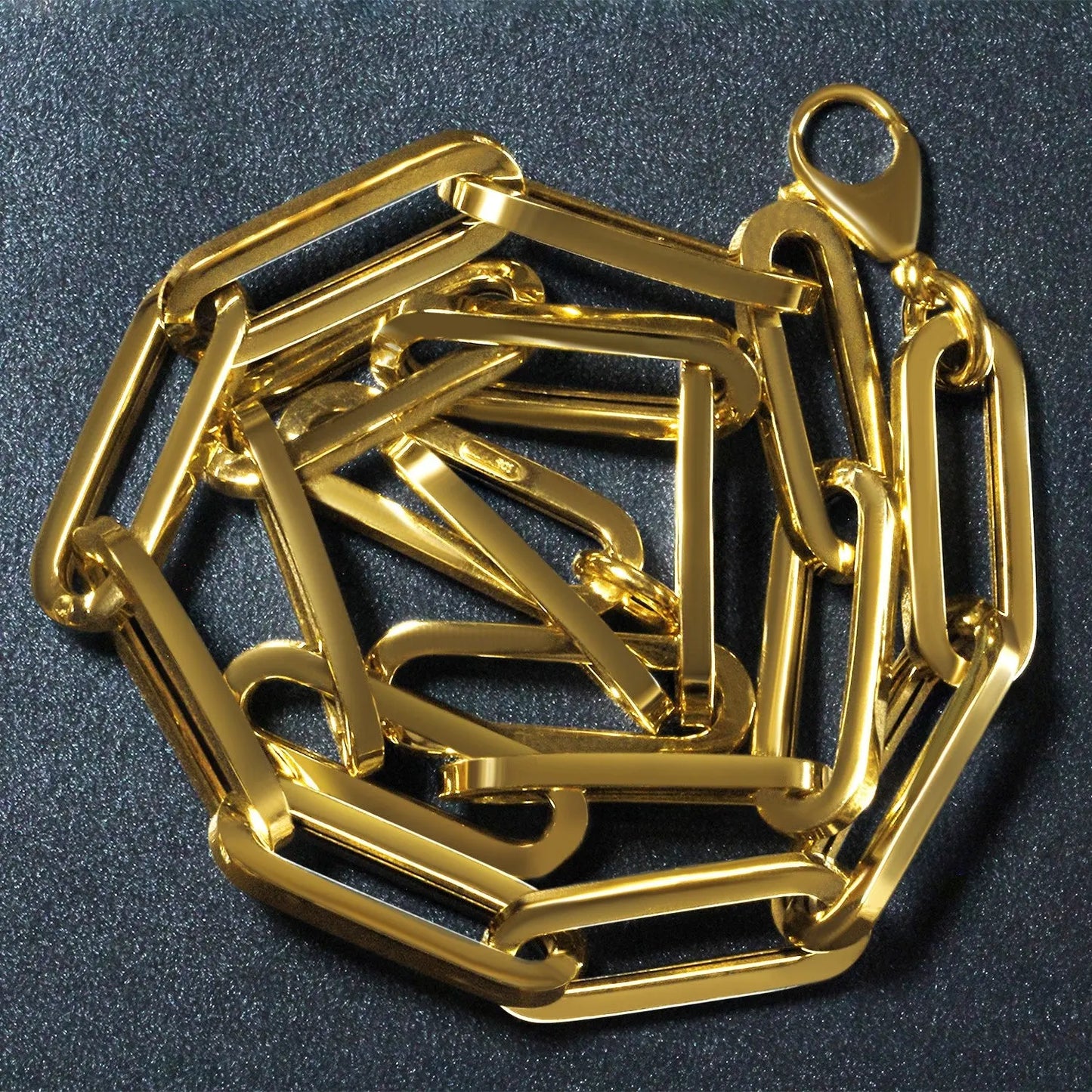 14k Yellow Gold Extra Wide Paperclip Chain Necklace RCJ Necklaces CELESTIA LUXE JEWELLERS