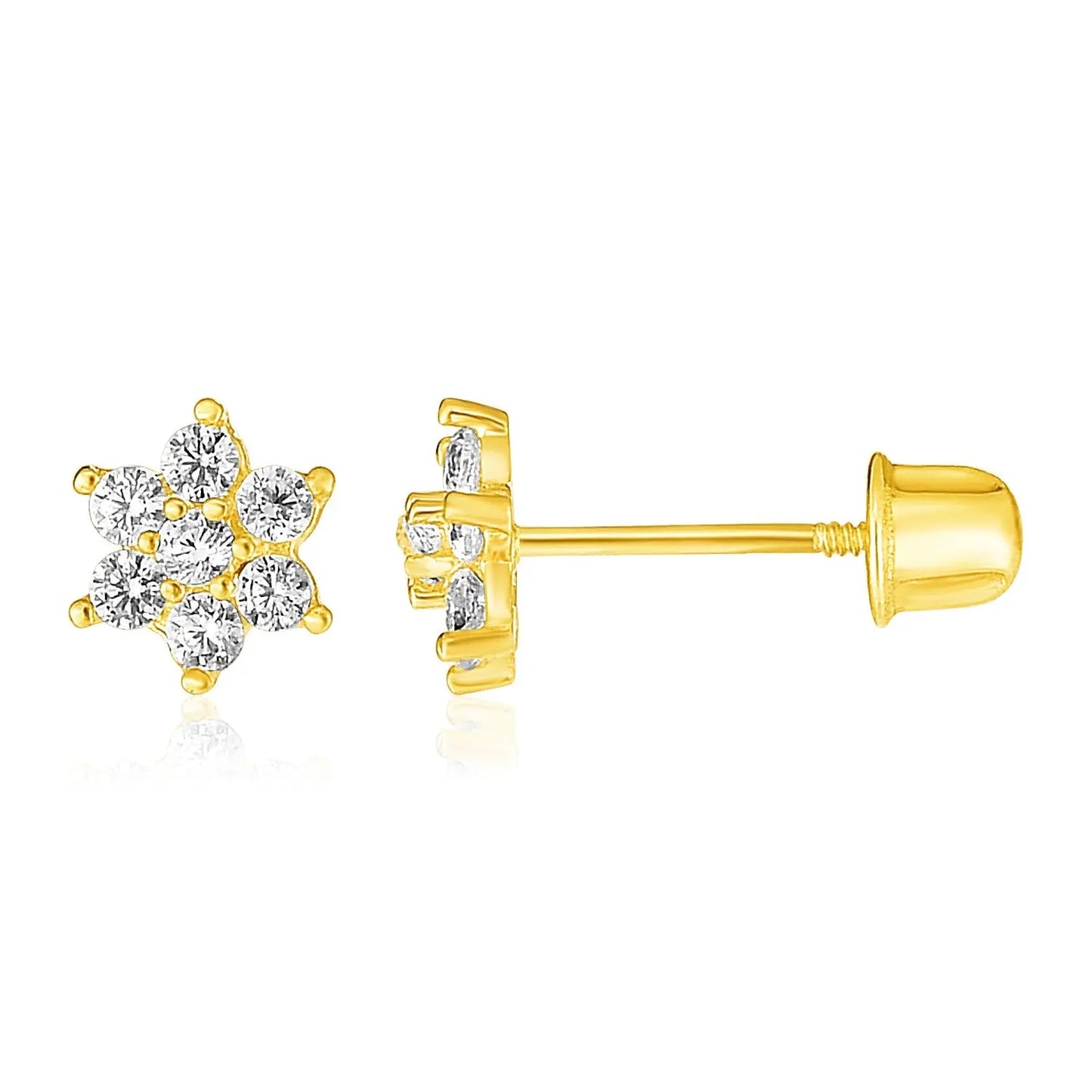 14k Yellow Gold Flower Childrens Earrings(5mm) RCJ Earrings CELESTIA LUXE JEWELLERS