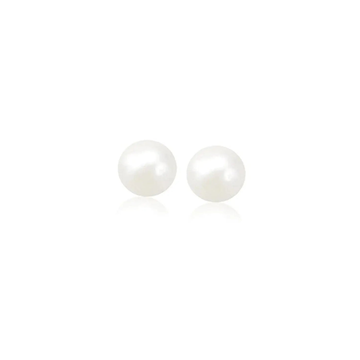 14k Yellow Gold Freshwater Cultured White Pearl Stud Earrings (5mm) RCJ Earrings CELESTIA LUXE JEWELLERS