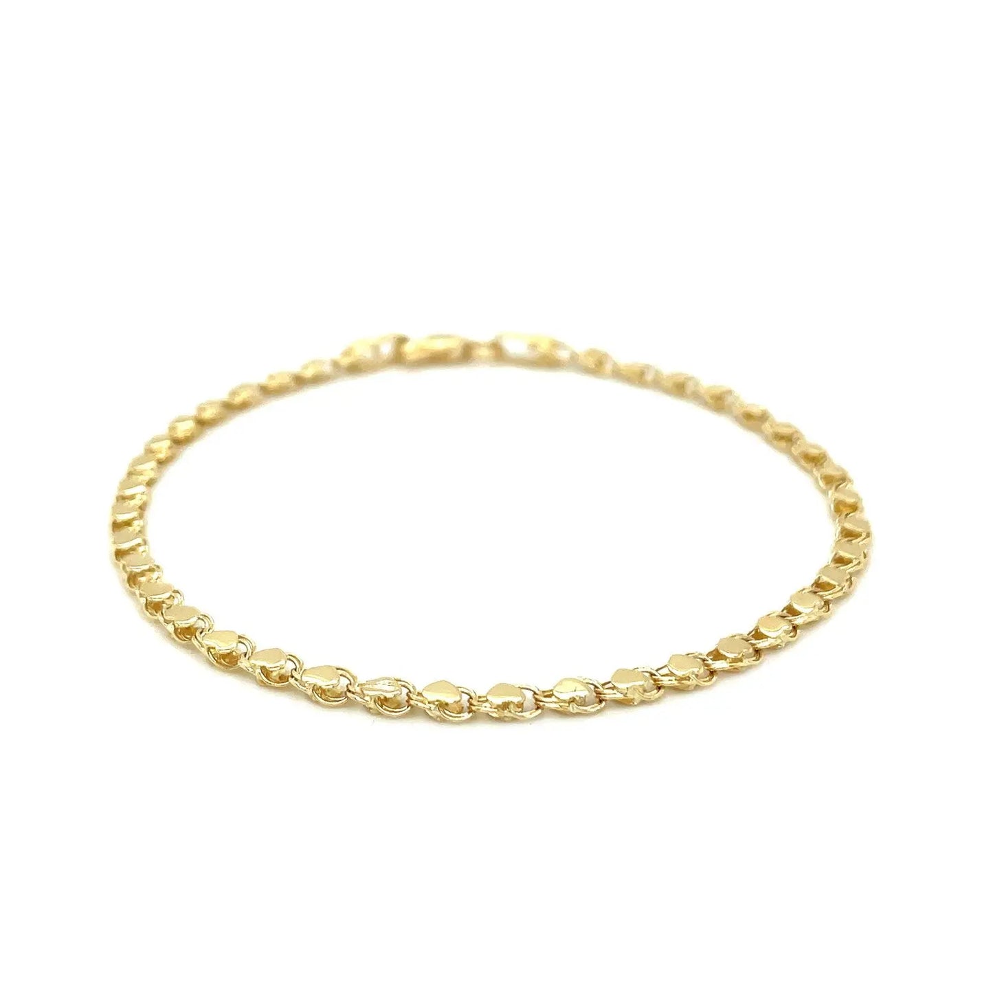 14k Yellow Gold Heart Bracelet (3.00 mm) RCJ Bracelets CELESTIA LUXE JEWELLERS