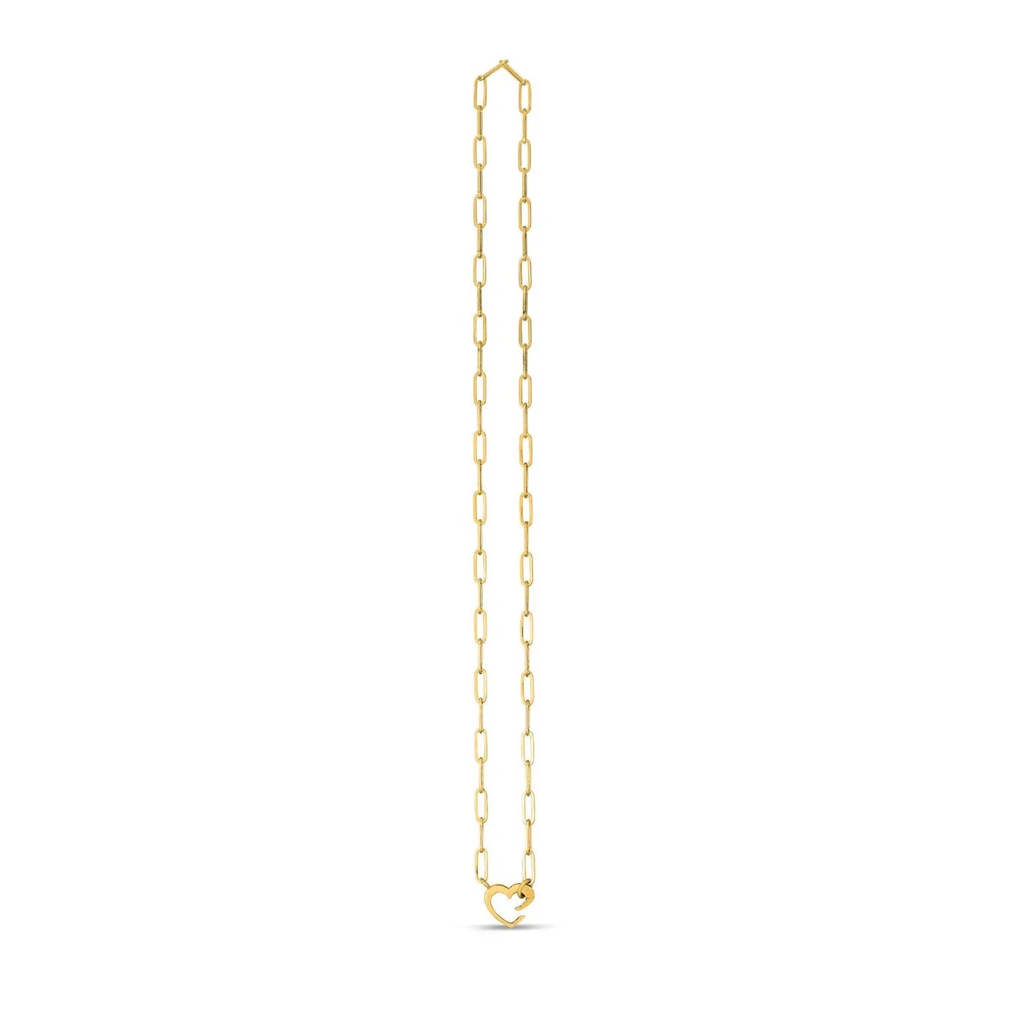 14k Yellow Gold Heart Element Paperclip Necklace RCJ Necklaces CELESTIA LUXE JEWELLERS