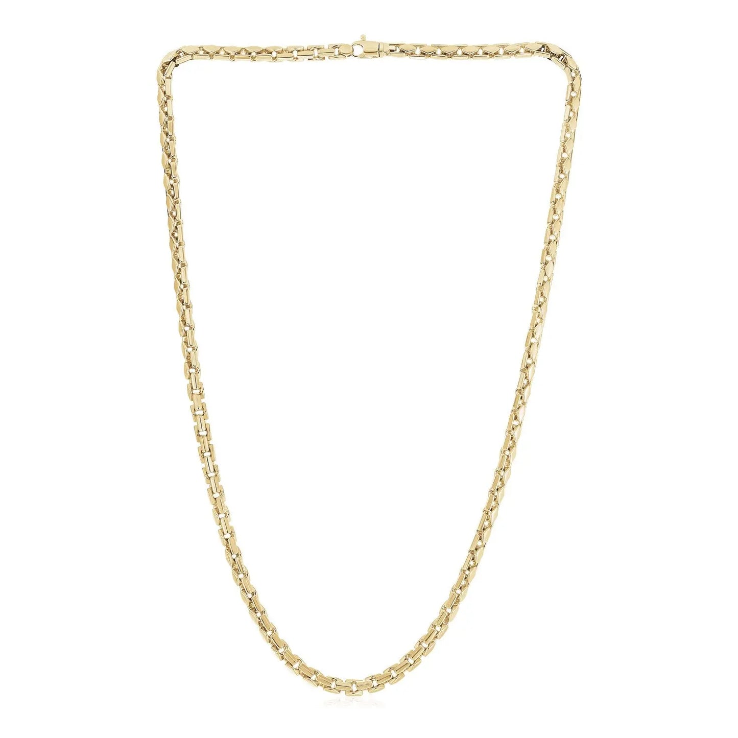 14k Yellow Gold High Polish Mens Fancy Box Necklace (5.0mm) RCJ Necklaces CELESTIA LUXE JEWELLERS