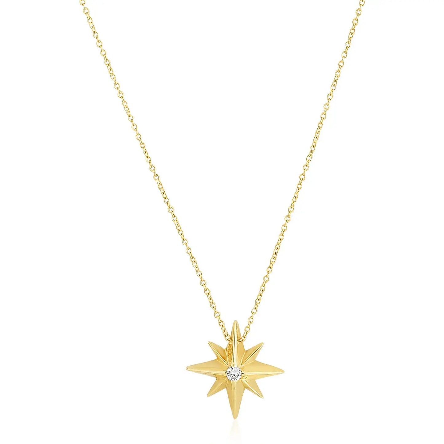 14k Yellow Gold High Polish North Star Necklace RCJ Necklaces CELESTIA LUXE JEWELLERS