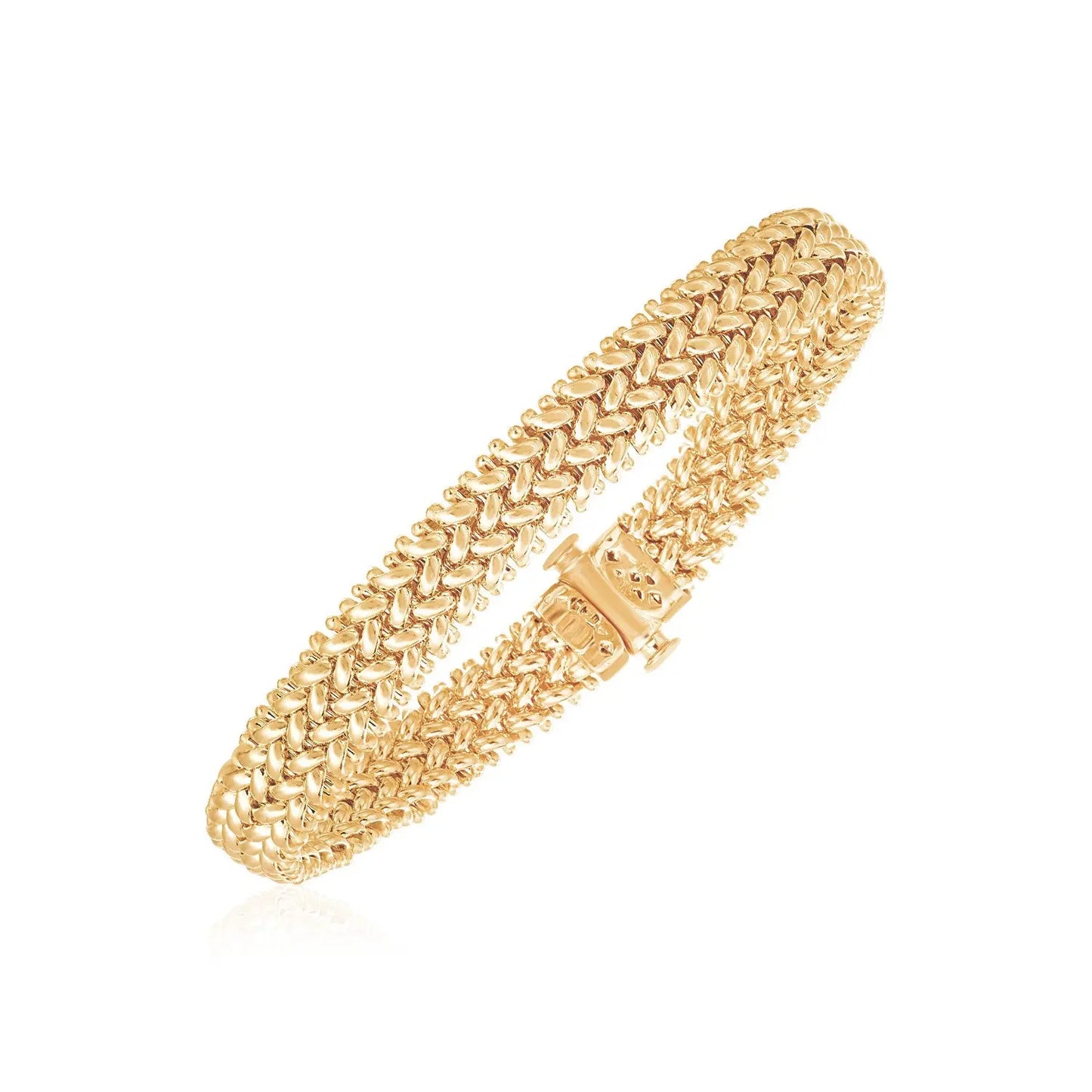 14k Yellow Gold High Polish Thick Braided Bracelet (8.80 mm) RCJ Bracelets CELESTIA LUXE JEWELLERS