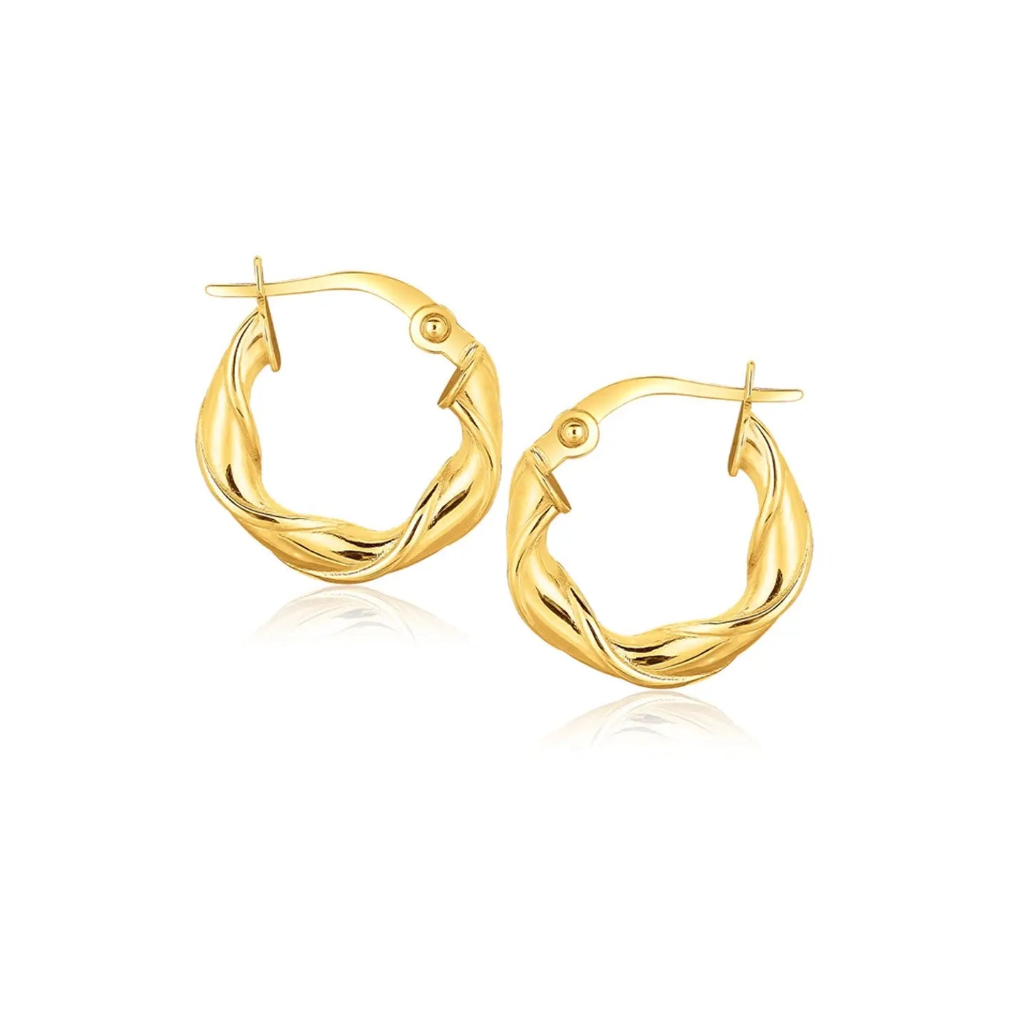 14k Yellow Gold Hoop Earrings (3x15mm) RCJ Earrings CELESTIA LUXE JEWELLERS