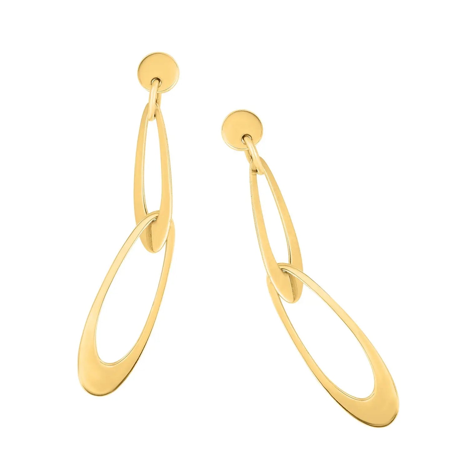 14k Yellow Gold Italian Oval Link Earrings RCJ Earrings CELESTIA LUXE JEWELLERS