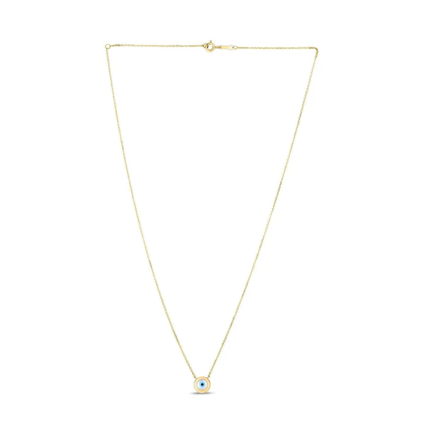14k Yellow Gold MOP Evil Eye Necklace RCJ Necklaces CELESTIA LUXE JEWELLERS