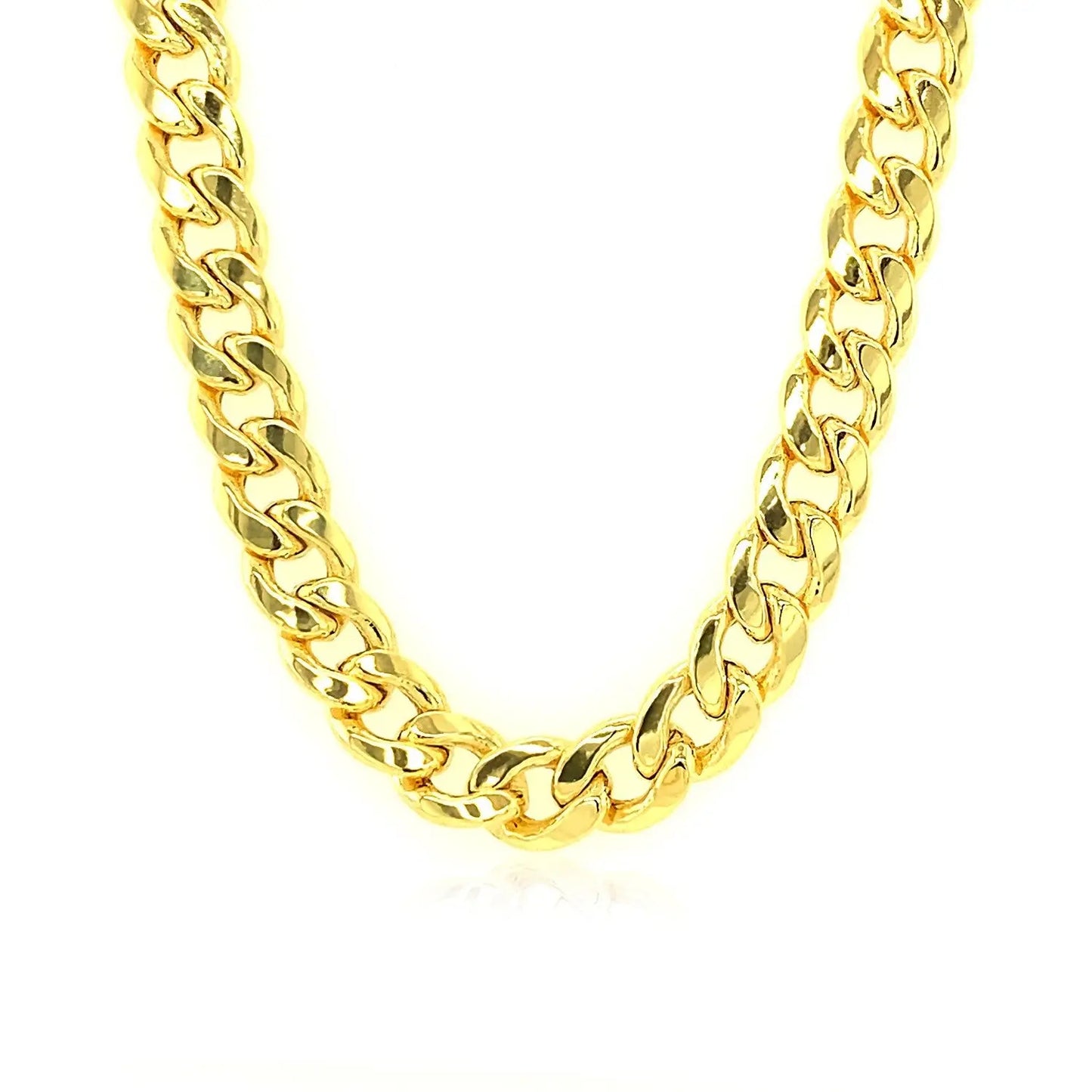 14k Yellow Gold Miami Cuban Semi Solid Chain (7.00 mm) RCJ Chains CELESTIA LUXE JEWELLERS
