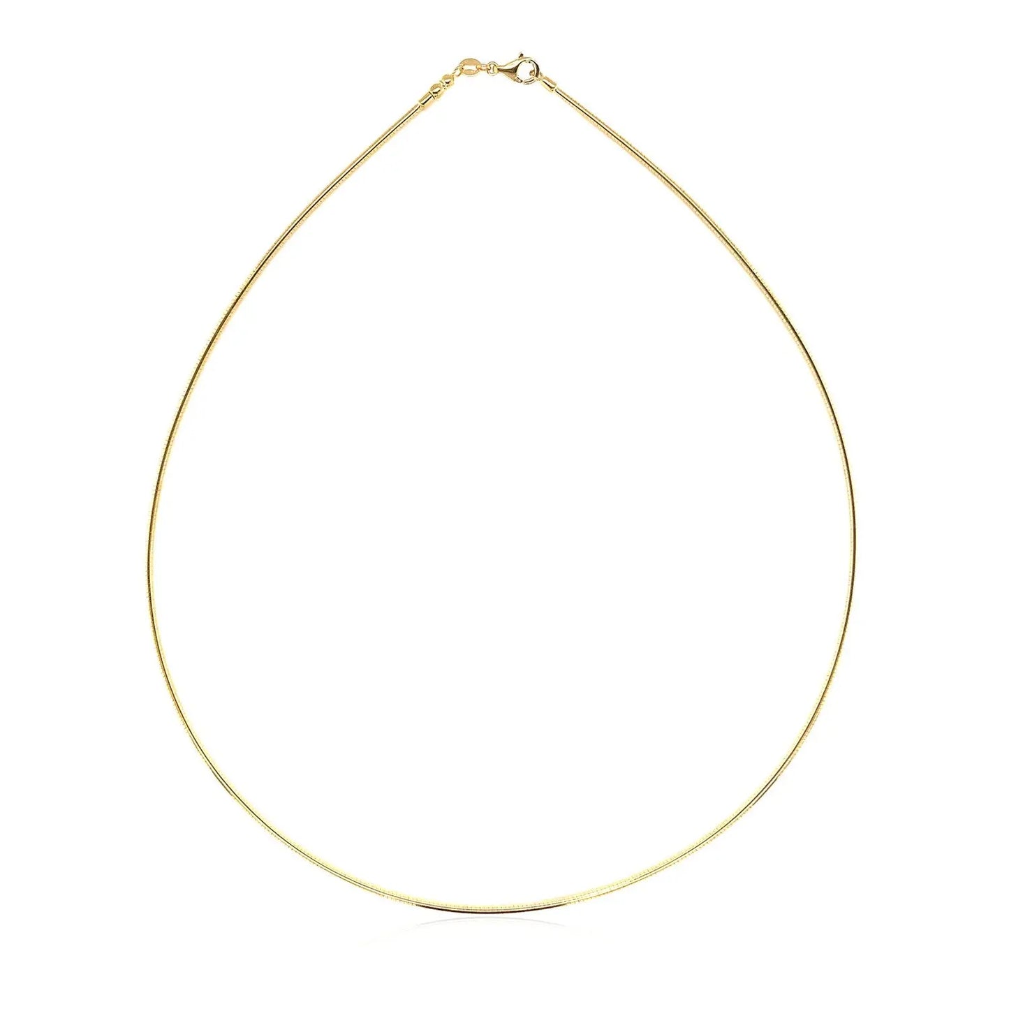 14k Yellow Gold Necklace in a Round Omega Chain Style RCJ Necklaces CELESTIA LUXE JEWELLERS