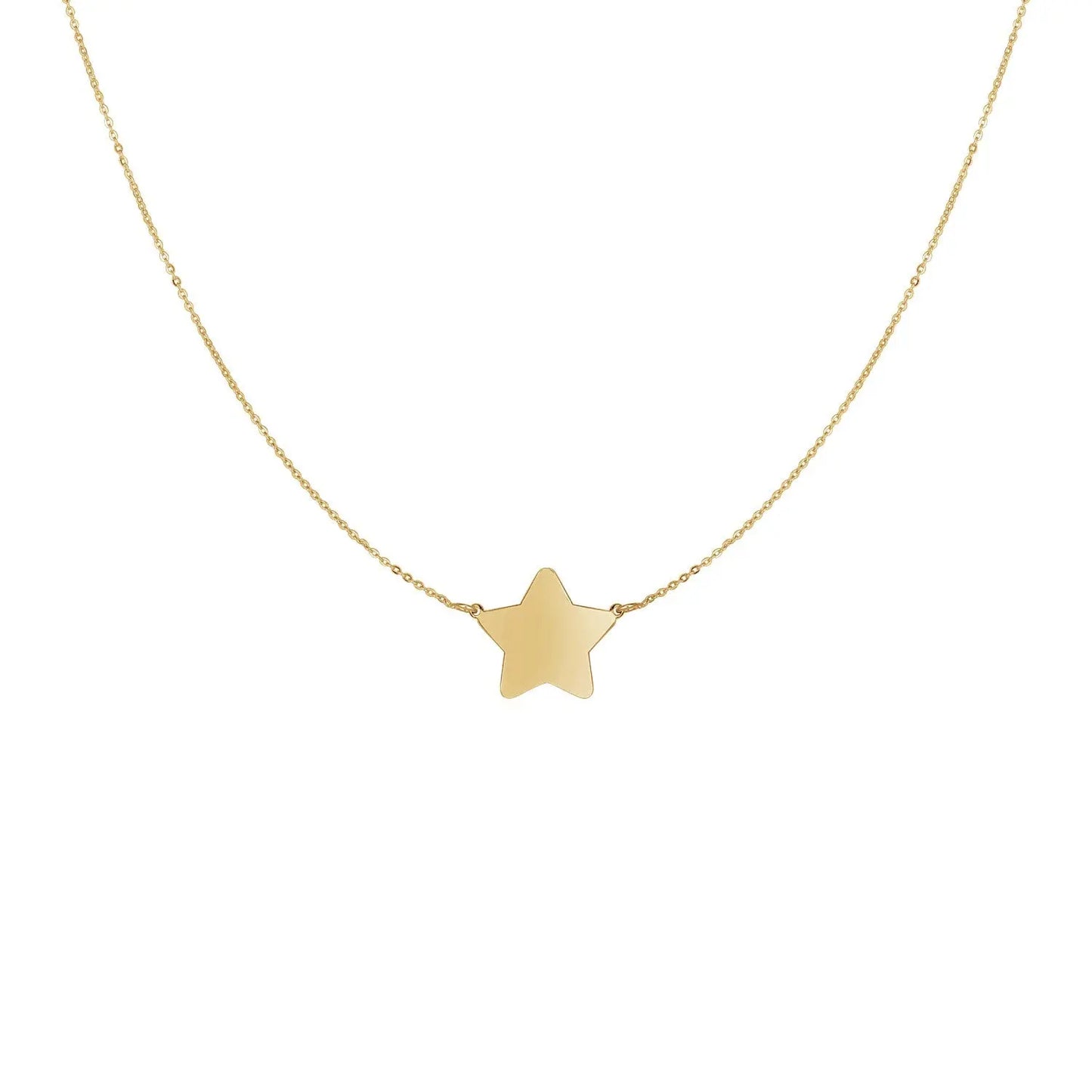 14k Yellow Gold Necklace with Five Pointed Star RCJ Necklaces CELESTIA LUXE JEWELLERS