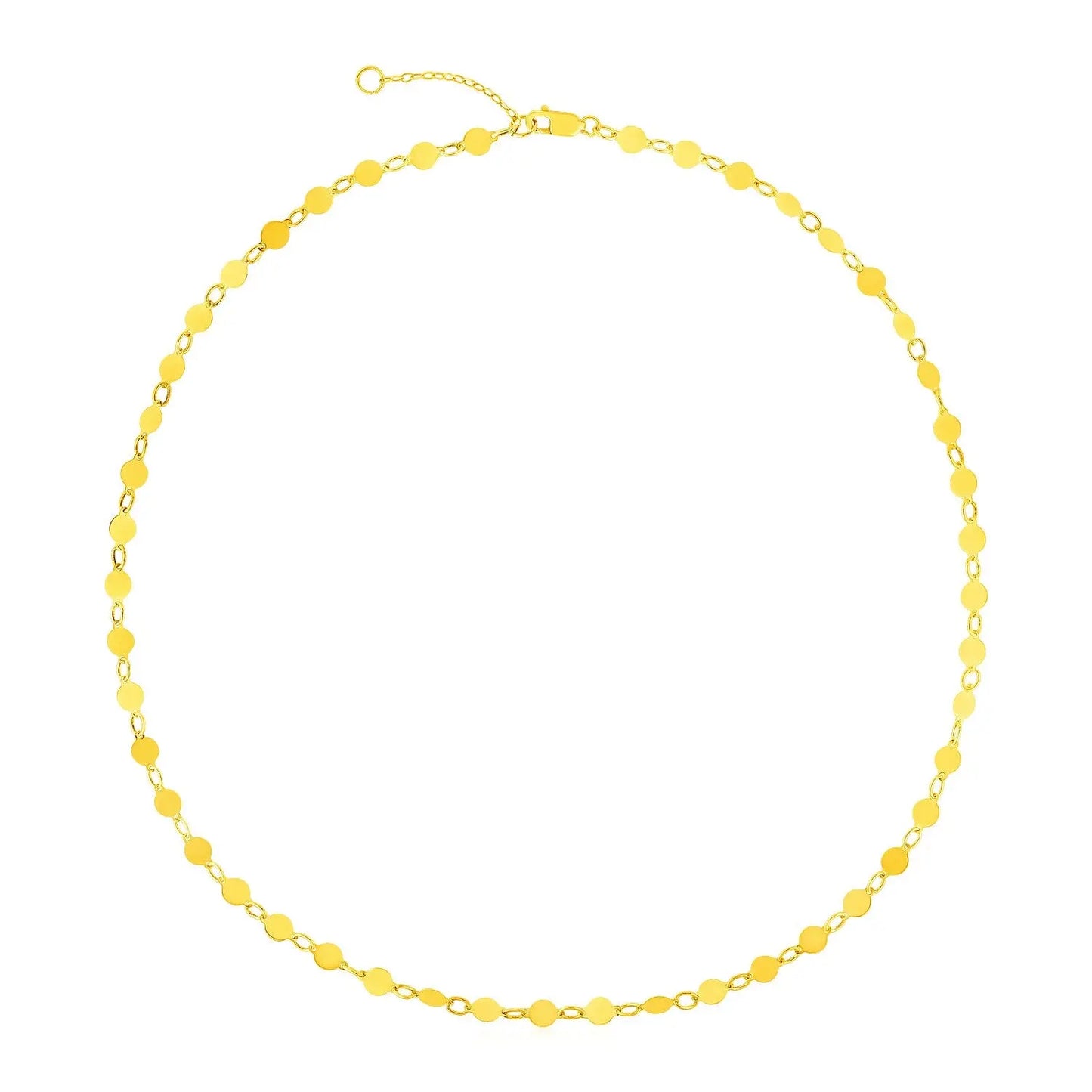 14k Yellow Gold Necklace with Polished Circles RCJ Necklaces CELESTIA LUXE JEWELLERS