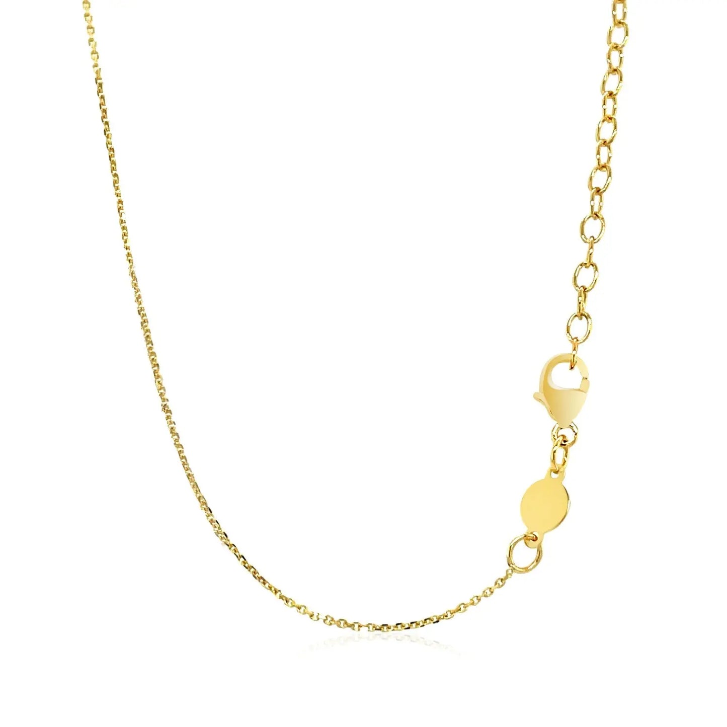 14k Yellow Gold Necklace with Polished Curved Bar Pendant RCJ Necklaces CELESTIA LUXE JEWELLERS