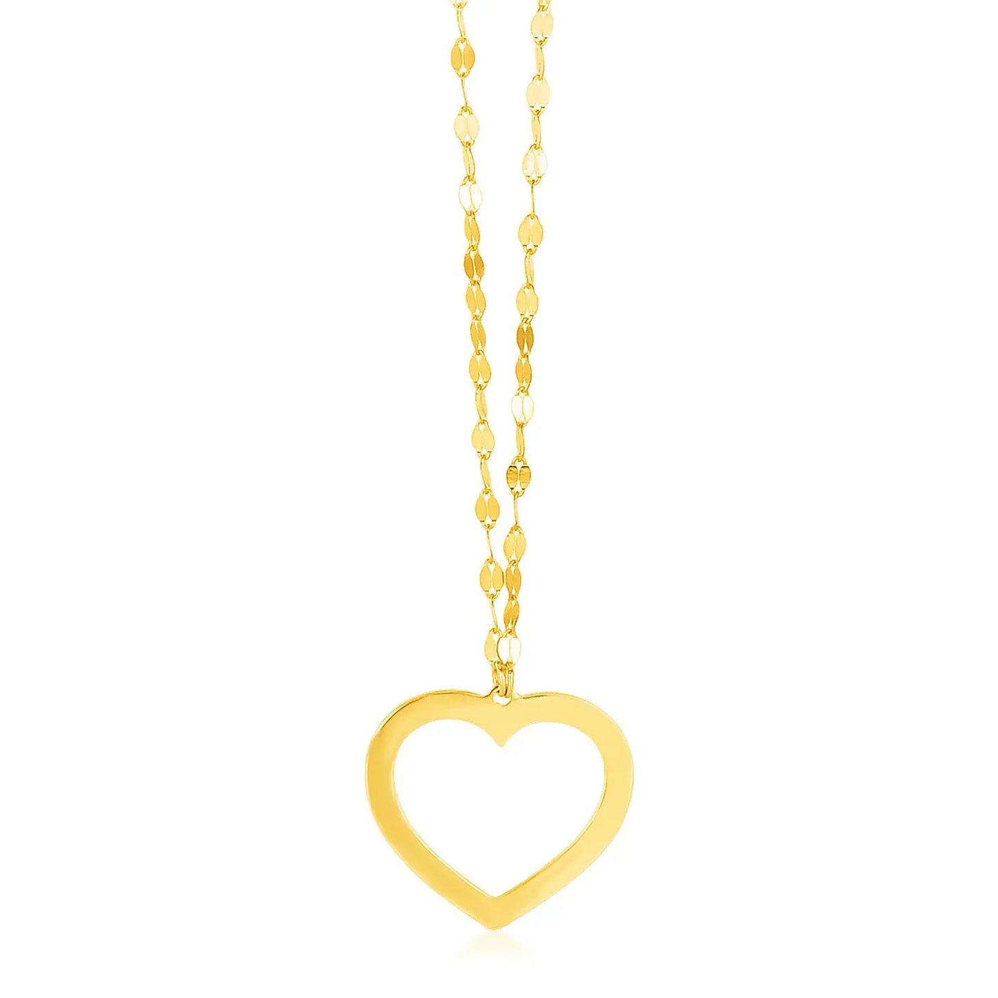 14k Yellow Gold Necklace with Reversible Heart Pendant RCJ Necklaces CELESTIA LUXE JEWELLERS