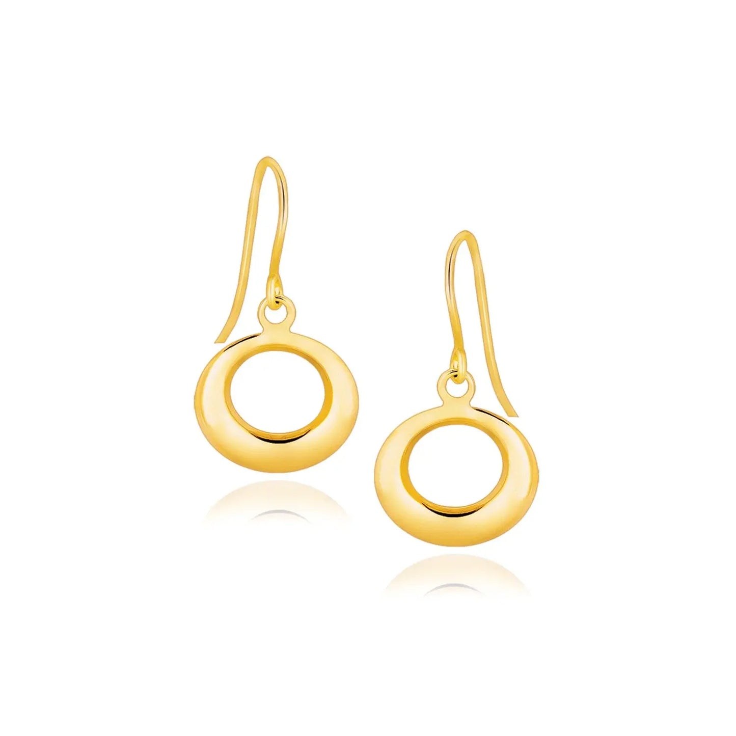 14k Yellow Gold Open Circle Dangle Earrings RCJ Earrings CELESTIA LUXE JEWELLERS