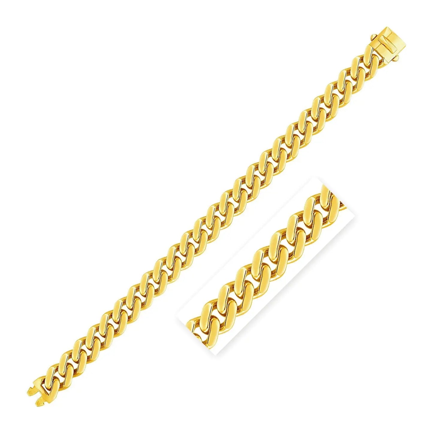 14k Yellow Gold Polished Curb Chain Bracelet (11.50 mm) RCJ Bracelets CELESTIA LUXE JEWELLERS