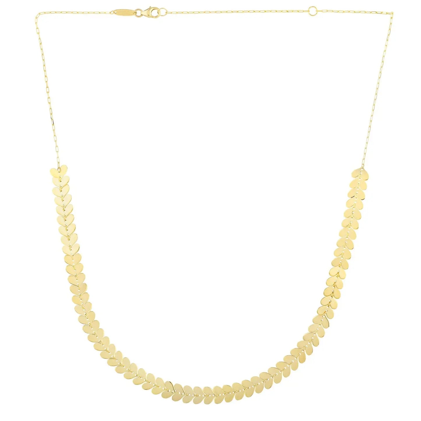 14k Yellow Gold Polished Heart Link Chain Necklace RCJ Necklaces CELESTIA LUXE JEWELLERS