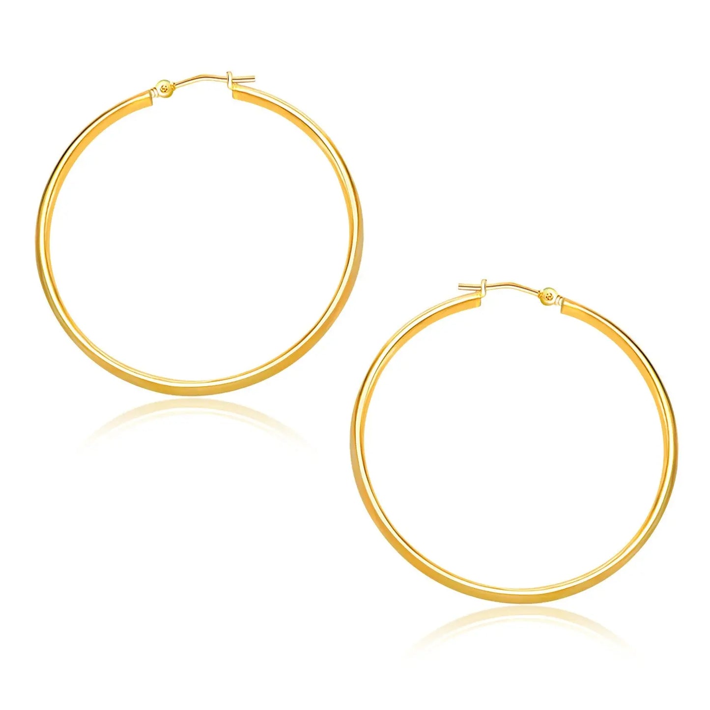 14k Yellow Gold Polished Hoop Earrings (1.5x30mm) RCJ Earrings CELESTIA LUXE JEWELLERS