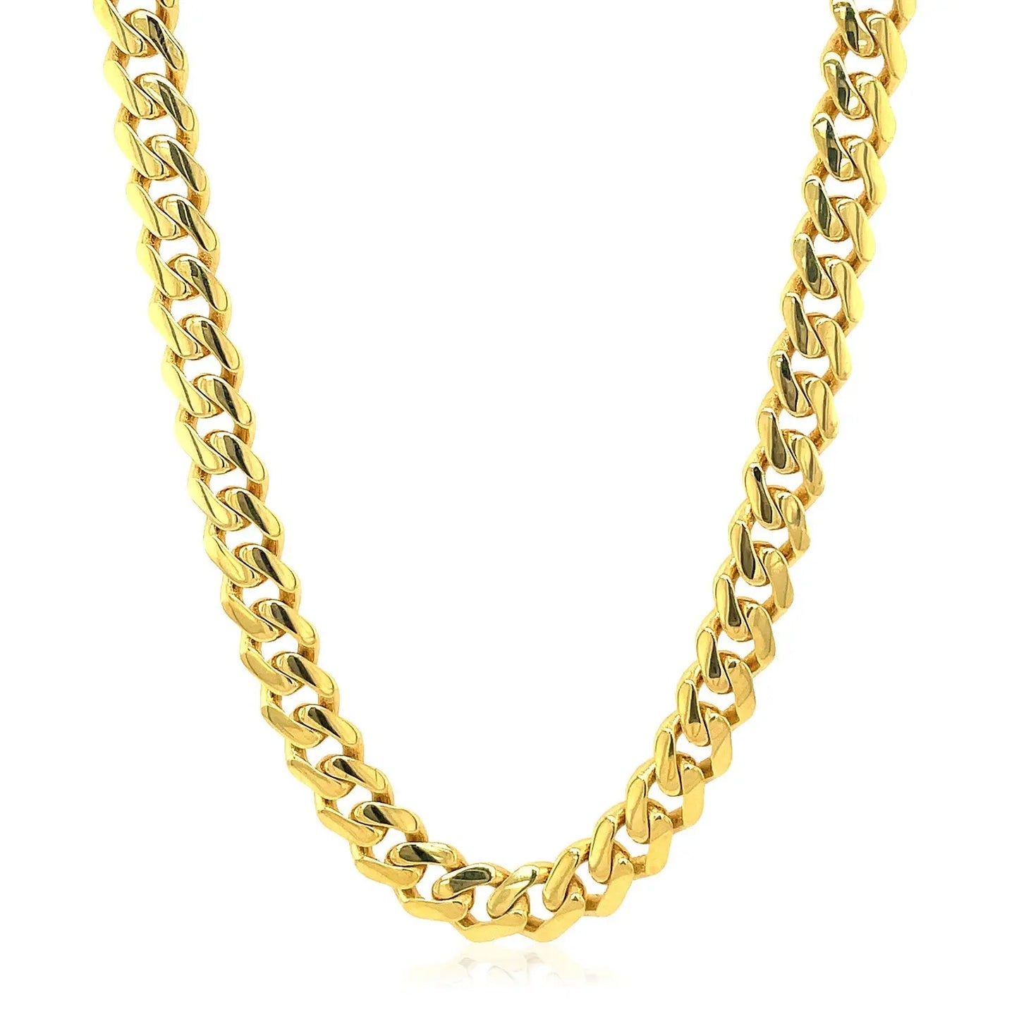 14k Yellow Gold Polished Miami Cuban Chain Necklace RCJ Necklaces CELESTIA LUXE JEWELLERS