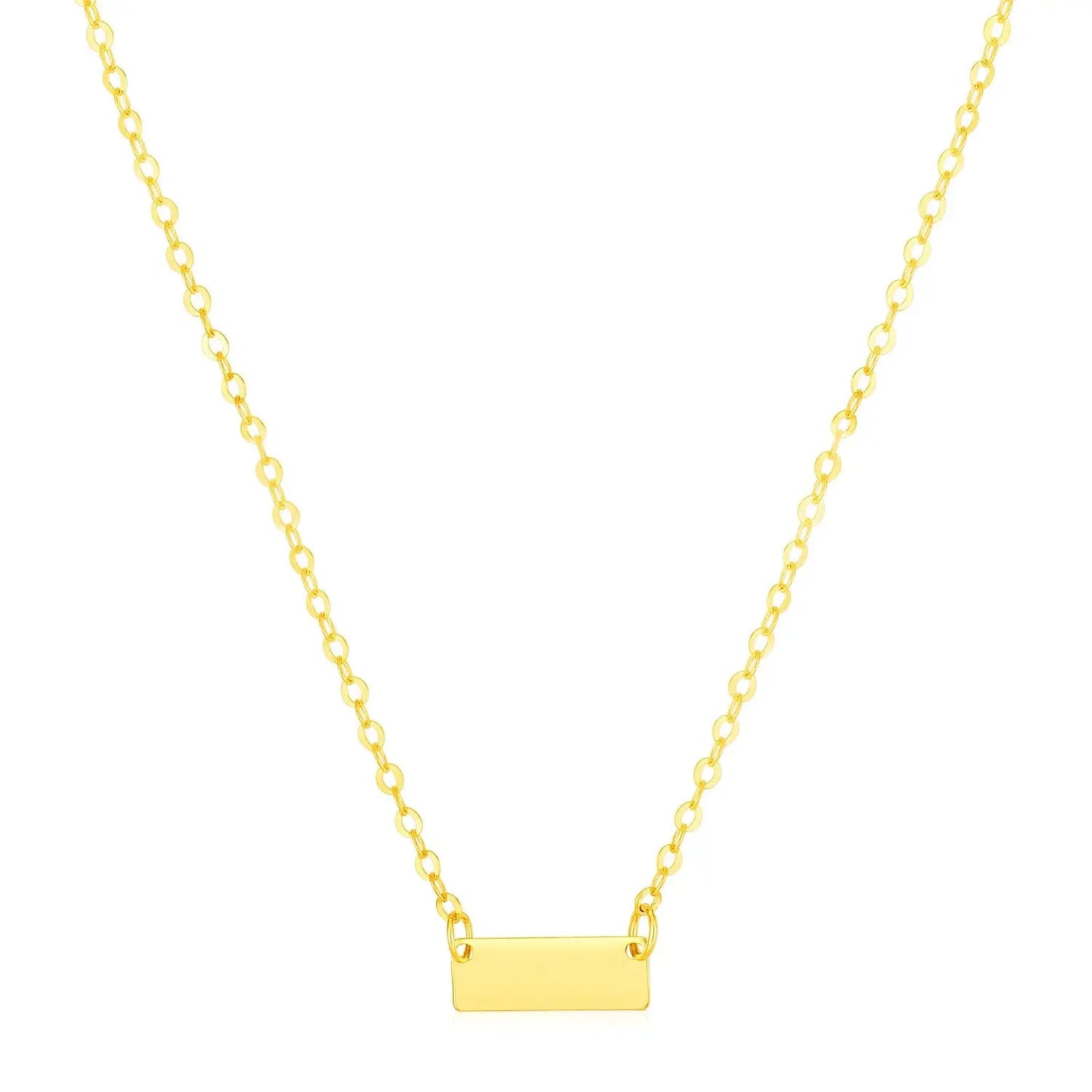 14k Yellow Gold Polished Mini Bar Necklace RCJ Necklaces CELESTIA LUXE JEWELLERS