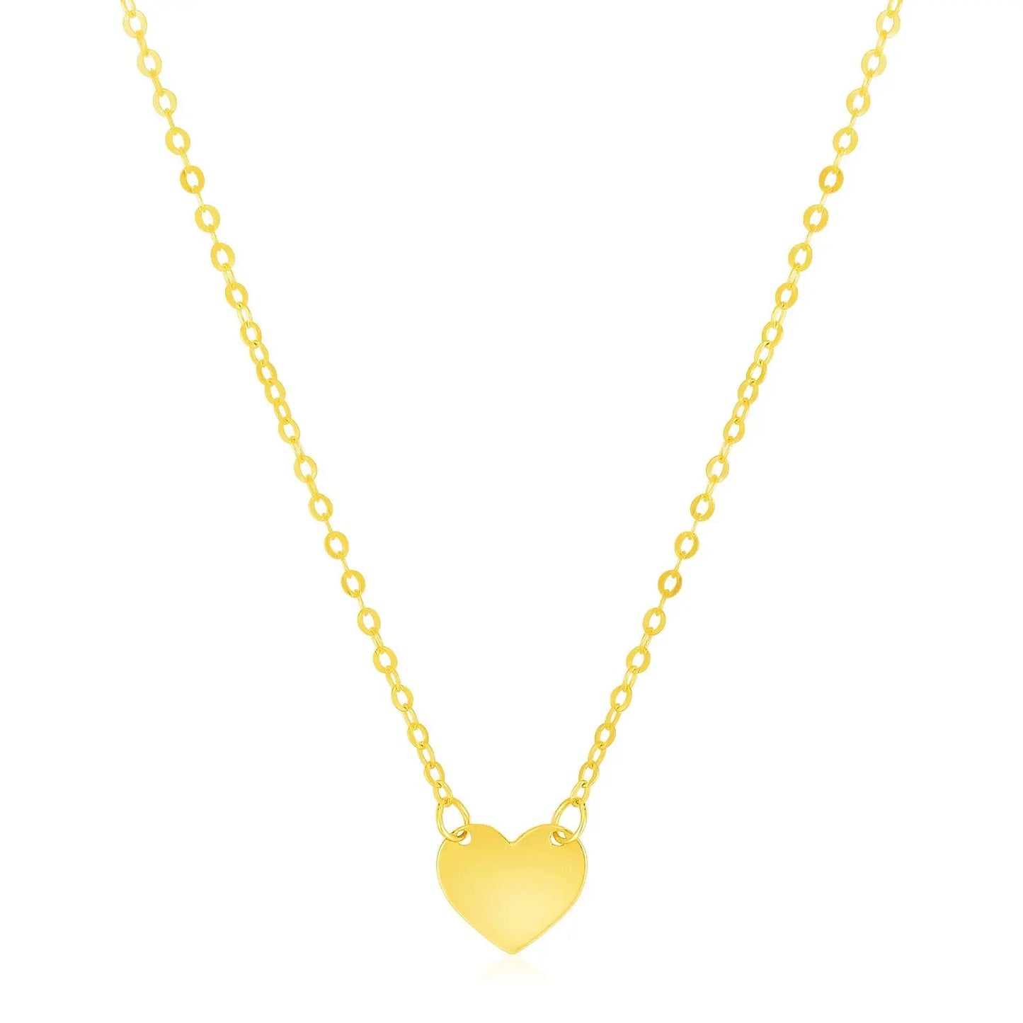 14k Yellow Gold Polished Mini Heart Necklace RCJ Necklaces CELESTIA LUXE JEWELLERS